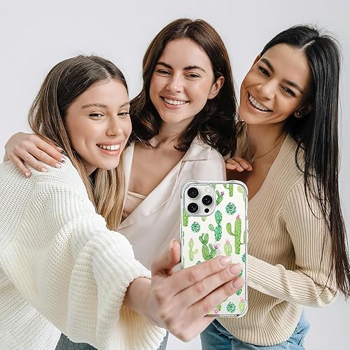 Miniatura 7 de Losthll Funda transparente compatible con iPhone 15 Pro Max, funda para iPhone 15 Pro Max de 6.7 pulgadas con diseño de cactus verde y cactus para