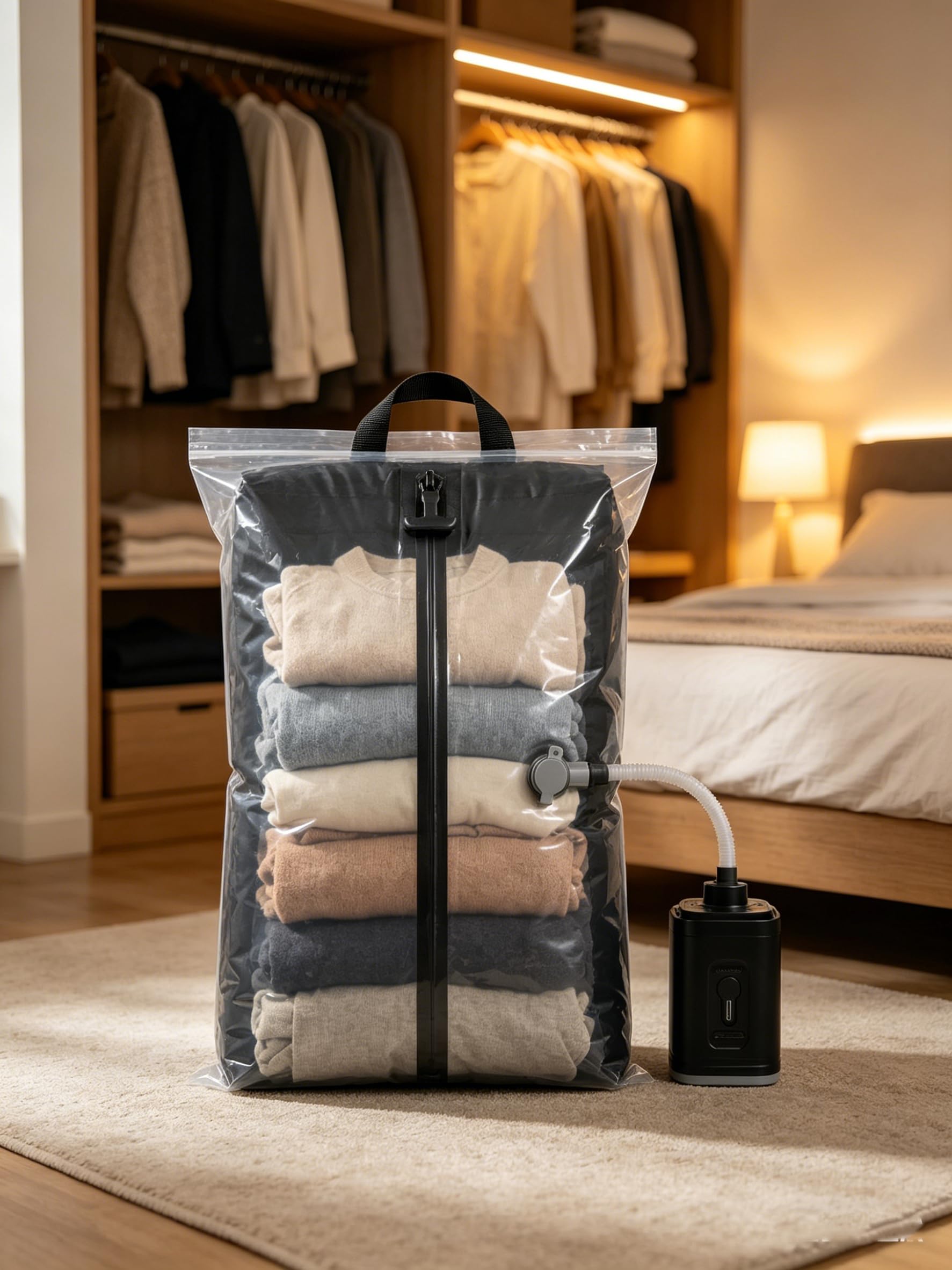 Get2pack Kit De Compresión Al Vacio, Get2pack Travel, Ultra Portátil Ahorra Hasta 60% Espacio, Reutilizables, Resistente, Sellado Y Resistente Al Agua Adecuado Para Viajes Y Para Guardar Ropa (2 PCS)