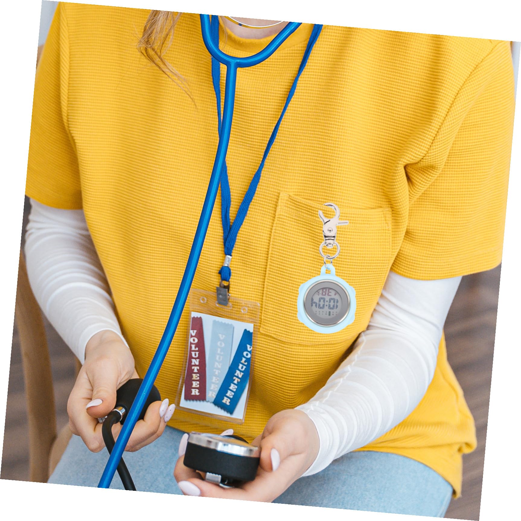 Mikikit 5st Uhr Schwesternuhren Für Damen Schwesternuhr Aus Silikon Uhr Mit Secondhand Für Krankenschwestern Taschenuhr Pin-typ Schlüsselanhänger Knopfbatterie Mann