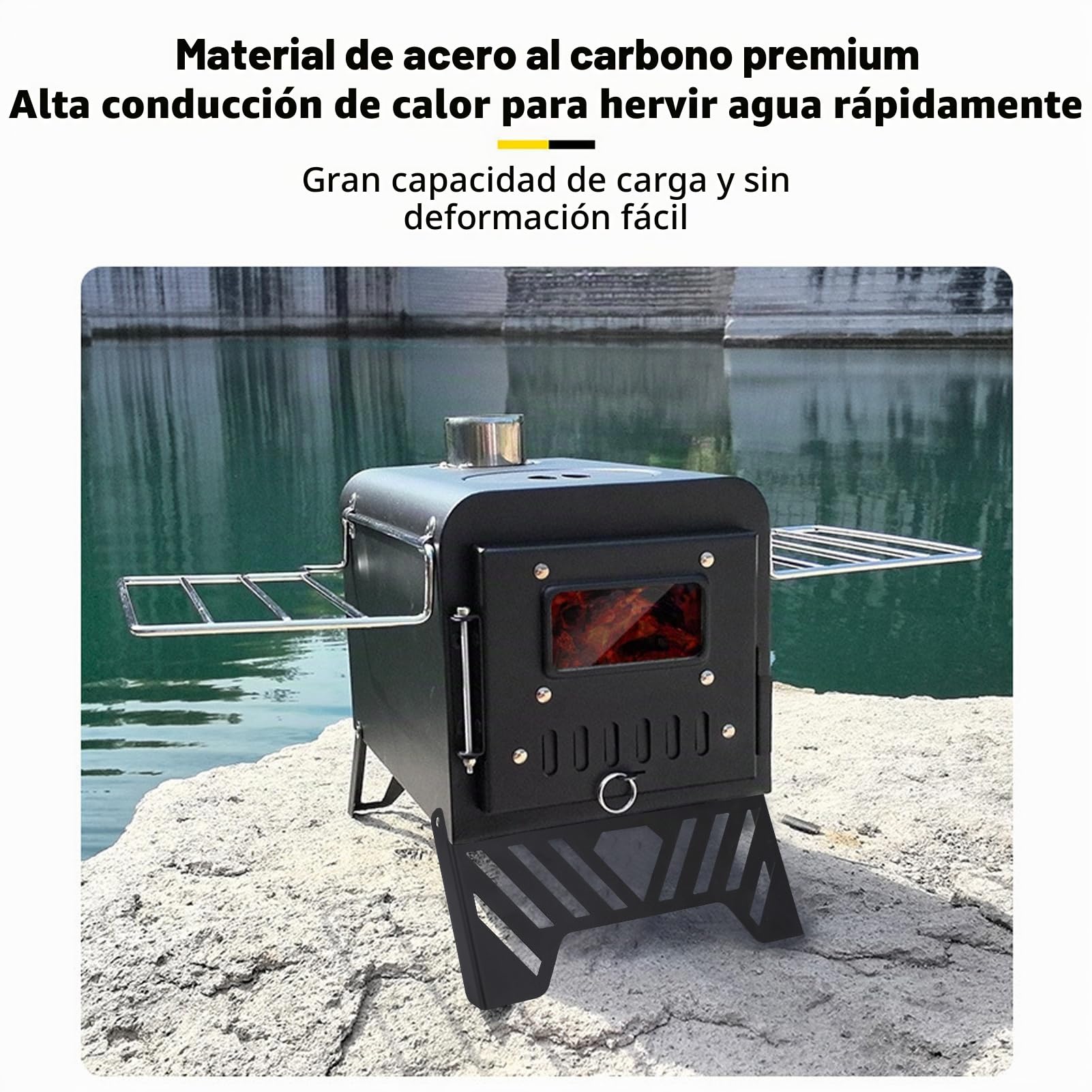 Estufa de Camping sin Humo, Estufa de Leña para Tienda de Campaña Estufa de Leña Portátil para Tiendas de Campaña, Camping, pesca y Senderismo Acampada