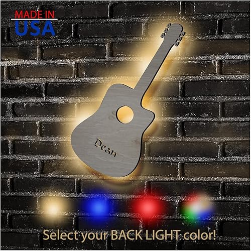 Luz de guitarra LED única personalizada para colgar en la pared, personalizada con nombre para fanáticos de la música, hombres, mujeres, profesores