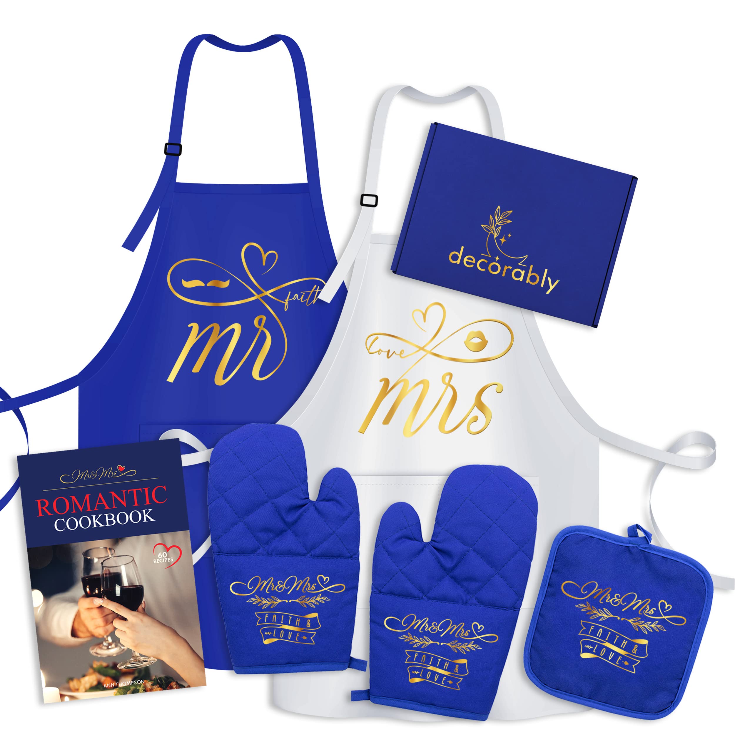 DecorablyMr and Mrs Aprons for Couples 2024, Mr and Mrs Apron Set, Mr and Mrs Aprons for Couples Gifts, His and Her Aprons for Couples Aprons for Him and Her, Couple Aprons Set, His and Hers Aprons for Cooking