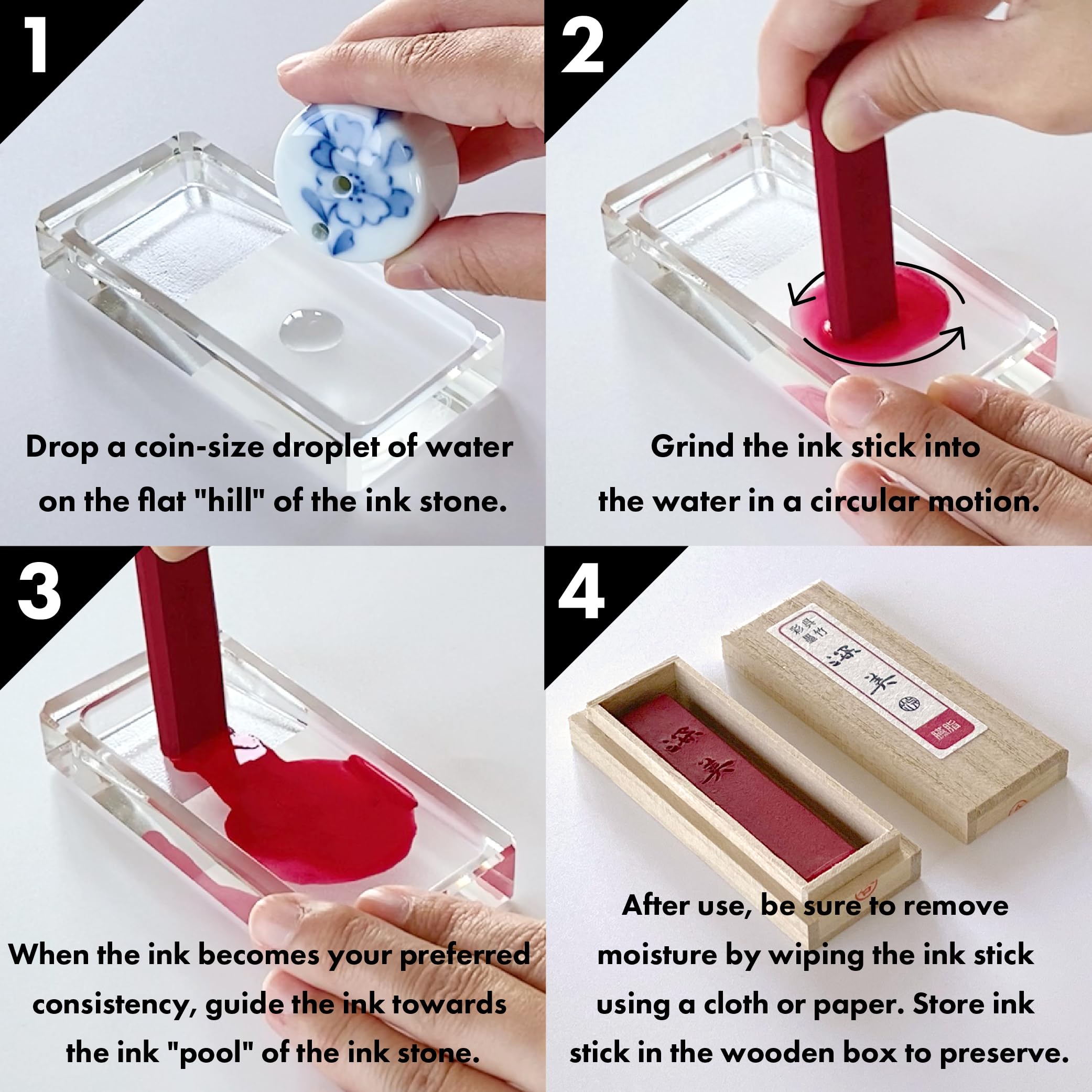 Amazon.com: Kuretake SAIBOKU SHIMBI 3pc. & Glass Inkstone Set (AK8