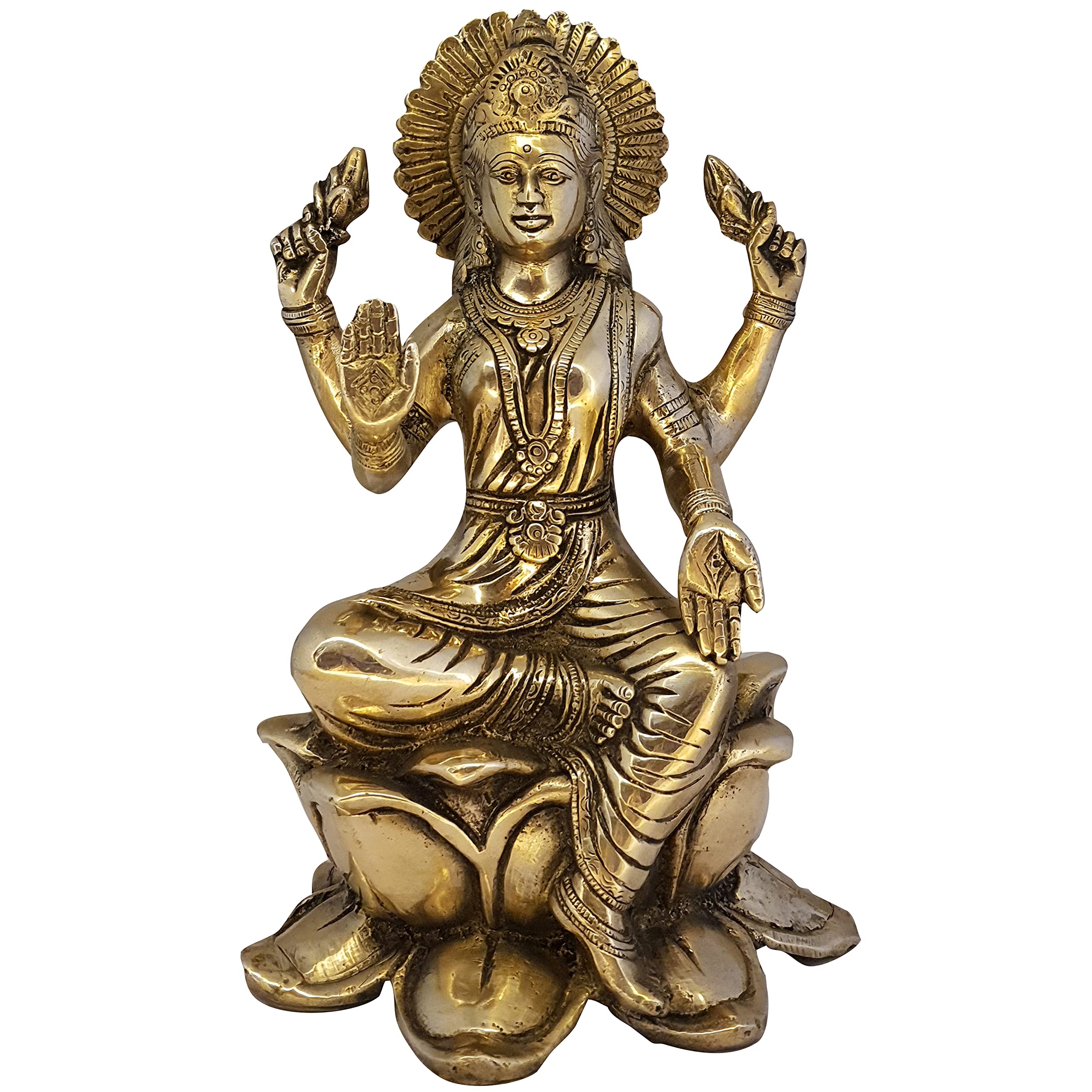Laxmi on Lotus Idol for Home Puja Room Diwali Decor Pooja Mandir Decoration Items Living Room Showpi