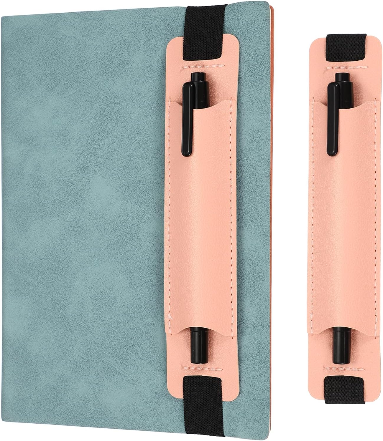 PATIKIL Elastic Band Pen Holder 2 Pcs PU Leather Pen Sleeve w/Elastic Band