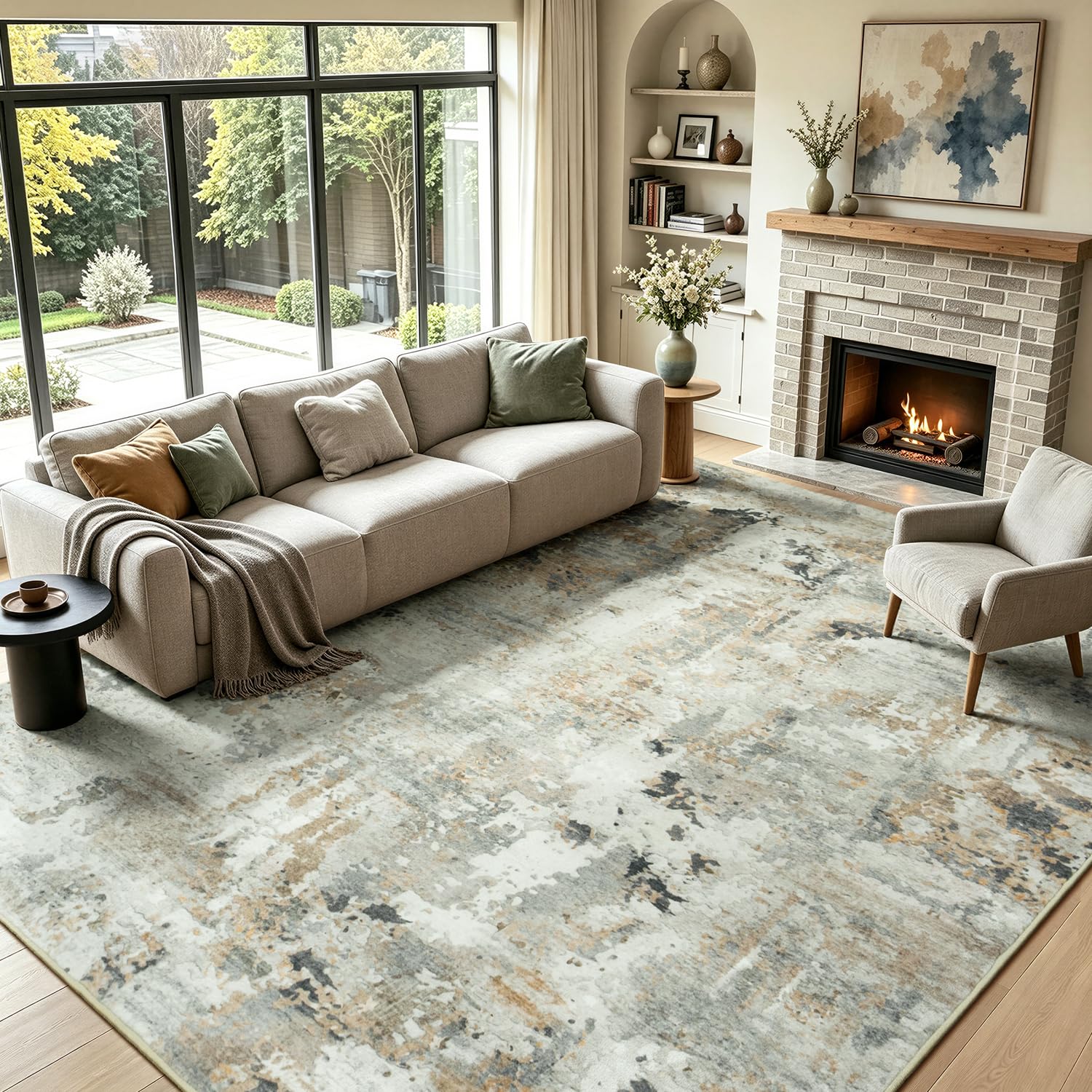 Carpelux 8x10 Brown/Grey Abstract Rug