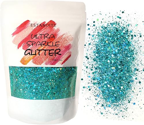 Vista 29 de Brillantina gruesa iridiscente de 3.53 oz, multiuso mixto para artes y manualidades, decoración de copas de vino, bodas, flores, cosméticos