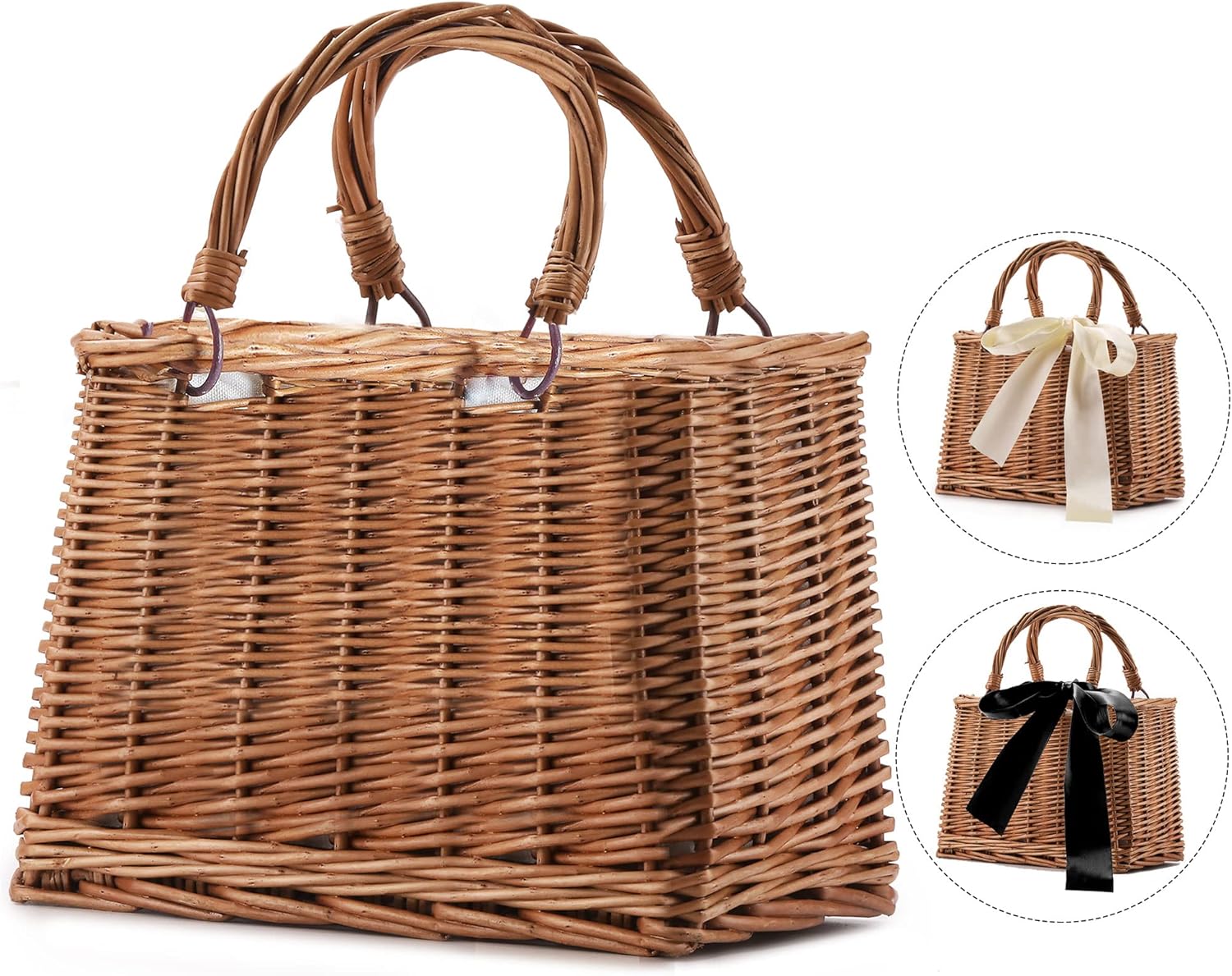 Straw Beach Bags For Women Summer Clutch Rattan Woven Wicker Purse Crochet Tote - Image 3