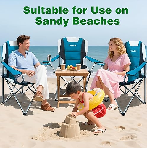 Miniatura 9 de Camabel - Sillas plegables para campamento al aire libre, acolchada, ligera para adultos, de alta capacidad, para uso pesado, senderismo, pesca, con