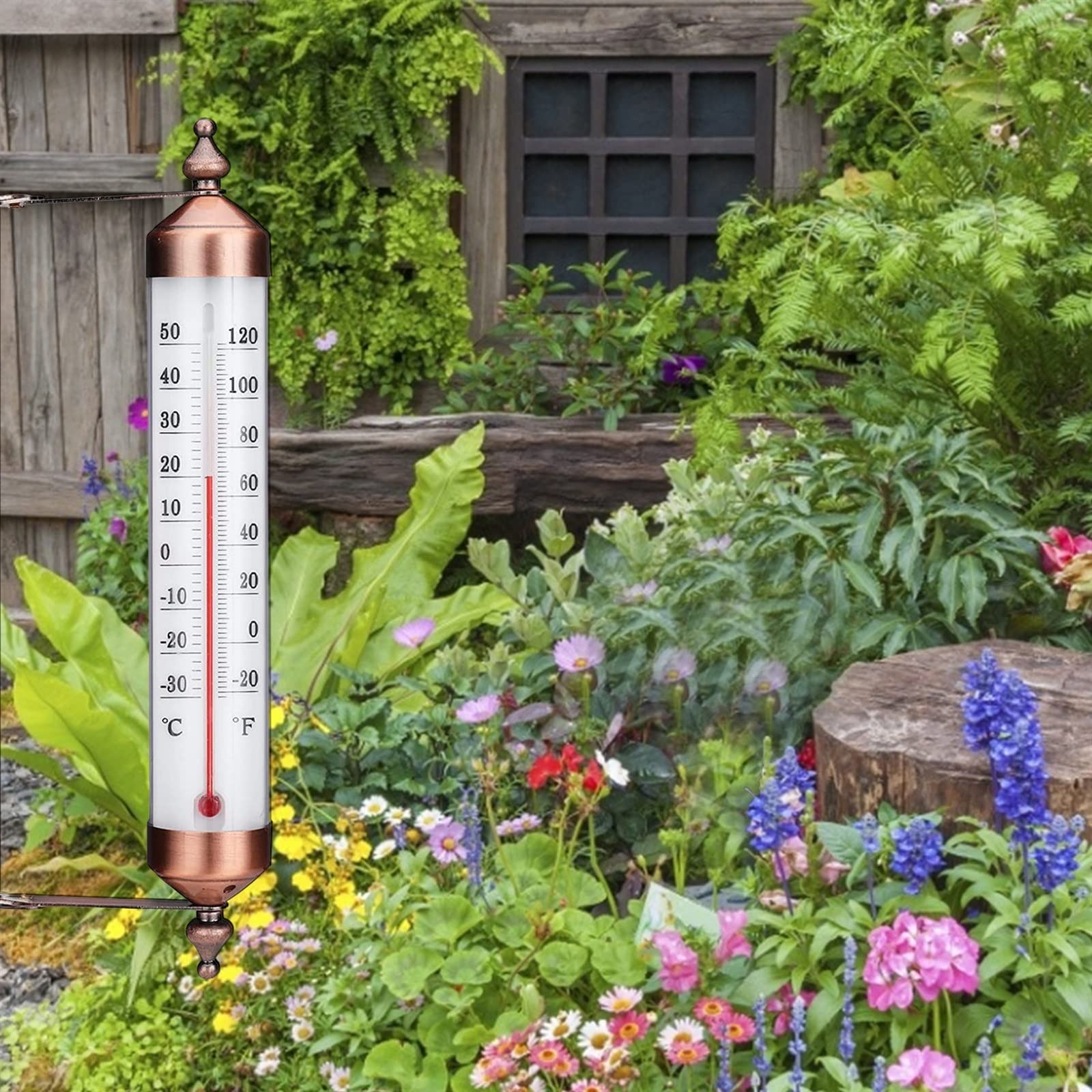 ThermomèTre D'Ambiance Thermomètre de jardin Thermomètre mural avec design en bronze Thermomètre de jardin élégant adapté au garage de serre murale de jardin Moniteur De TempéRature