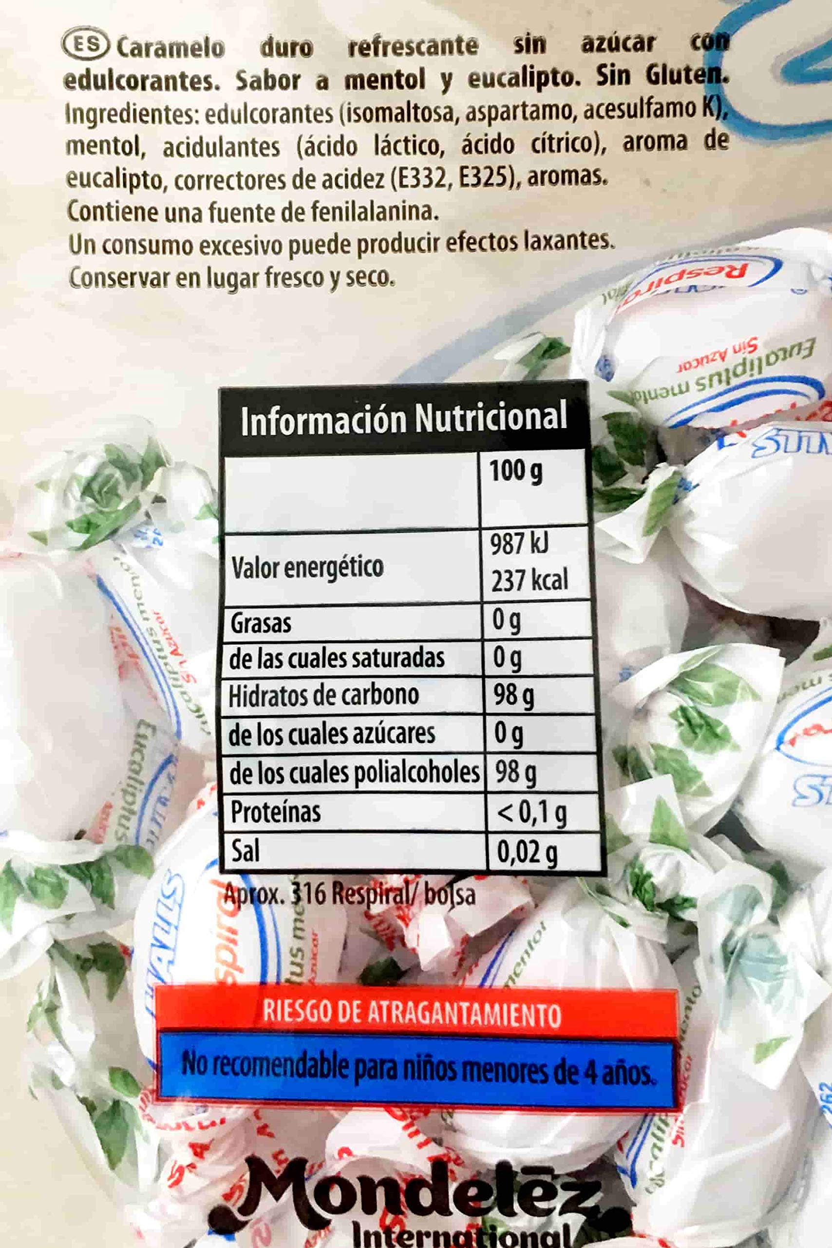 Respiral Caramelos Pack PERSONALIZABLE (Limón y Mentol, Eucalipto Mentolado, Miel y Mentol, Regaliz Menta y Ecucaliptus Mentol Sin Azúcar) [Bolsas de 1 kg por sabor] Regalo Halls 32 g sabor a elegir.