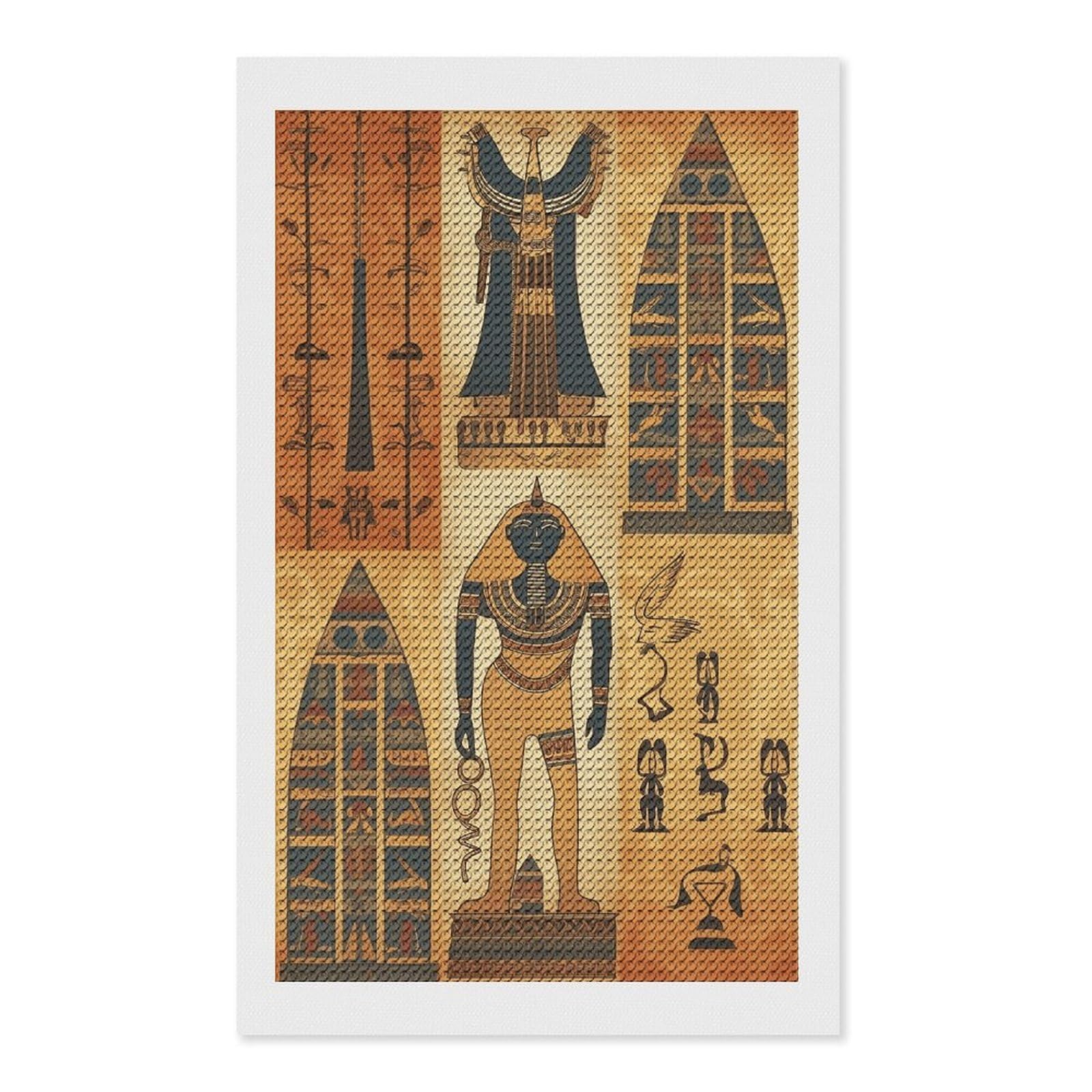 Ancient Egypt Tribe Series Diamond Art Kits for Adults, DIY 5D Diamonds Painting Kits for Beginner, Round Full Drill Diamond Dots Painting, Diamonds Pictures Gem Art and Crafts Wall Decor 12"x20"