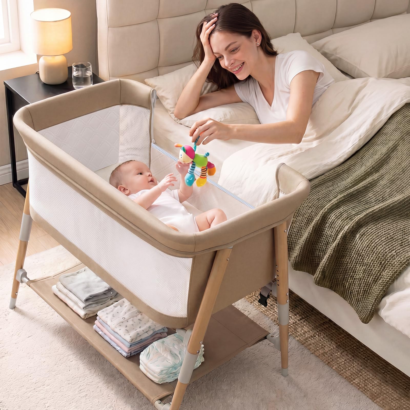 Photo 1 of JevrJeur 3-in-1 Baby Bassinet, Bedside Sleeper