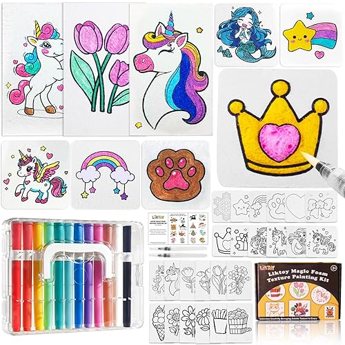 40Pcs Magic Foam Texture Painting Kit, 24Pcs Foam Texture Paper,