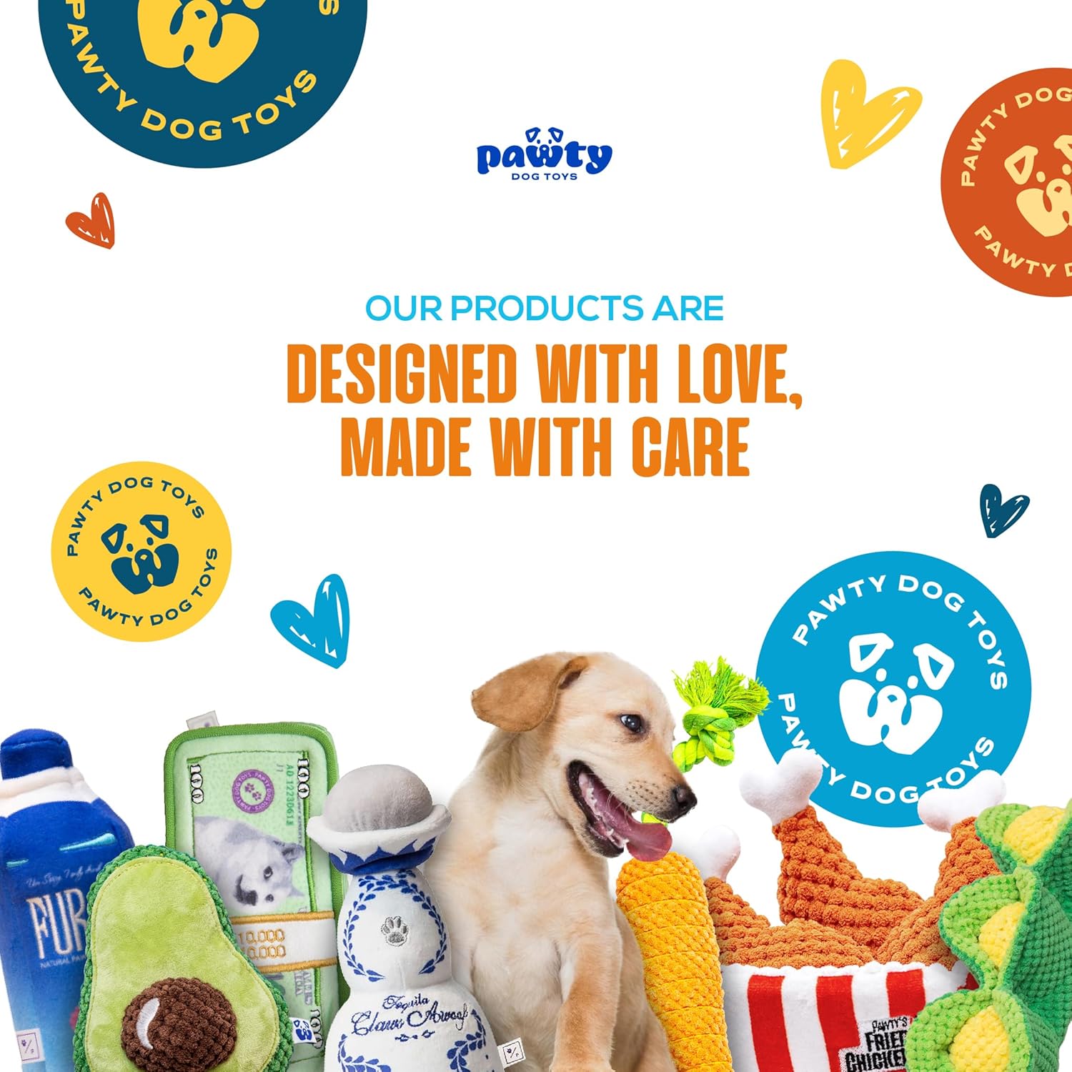 Barkin Bag Interactive Dog Toy - Handbag Plush Designer Tug Rope Toy - Funny Cute Durable Parody Birthday Gift for Puppy - Squeaker Stimulating Enrichment for Aggressive Chewer - Teething Essential