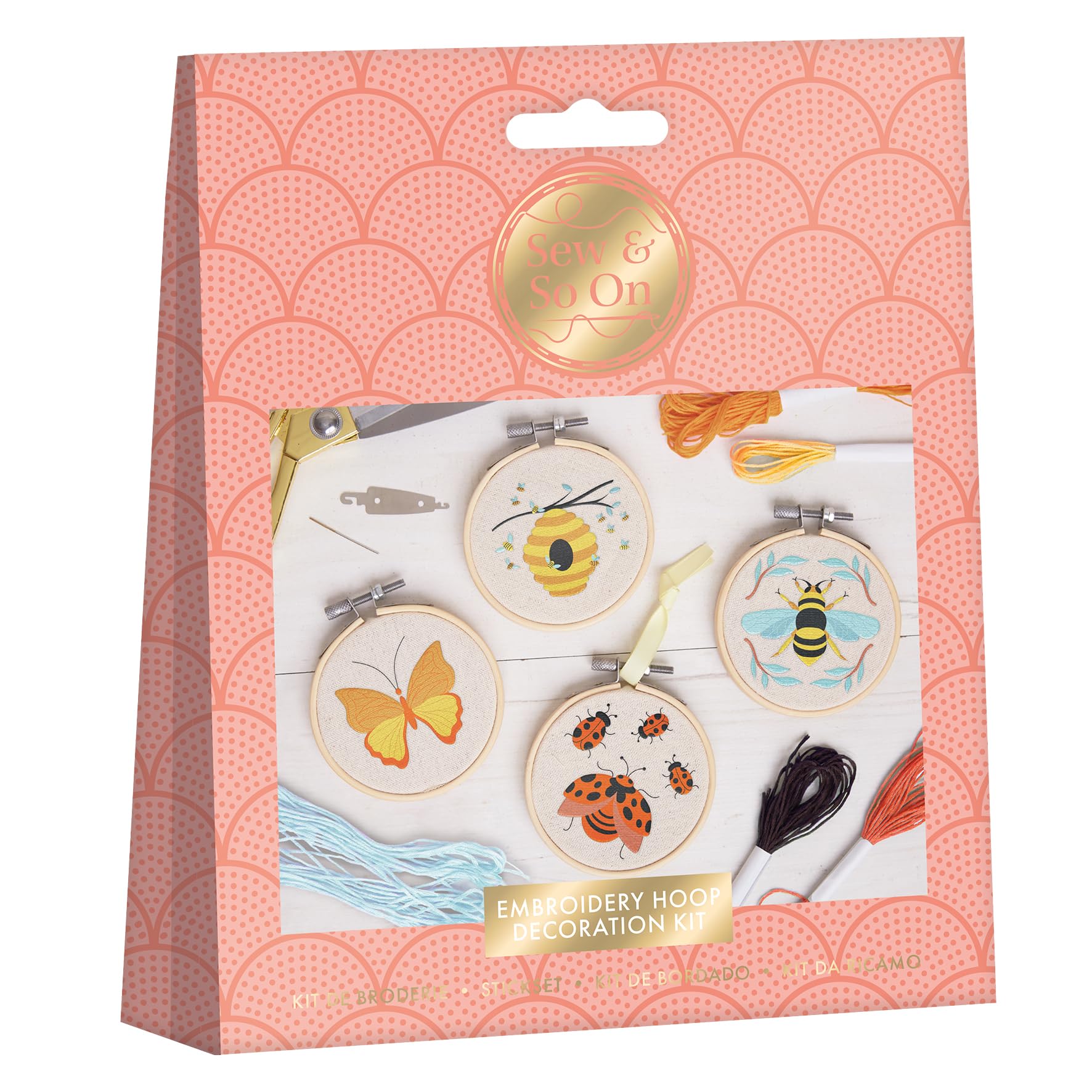 Sew & So On - Embroidery Hoop - Bees and Bugs - Craft Kit