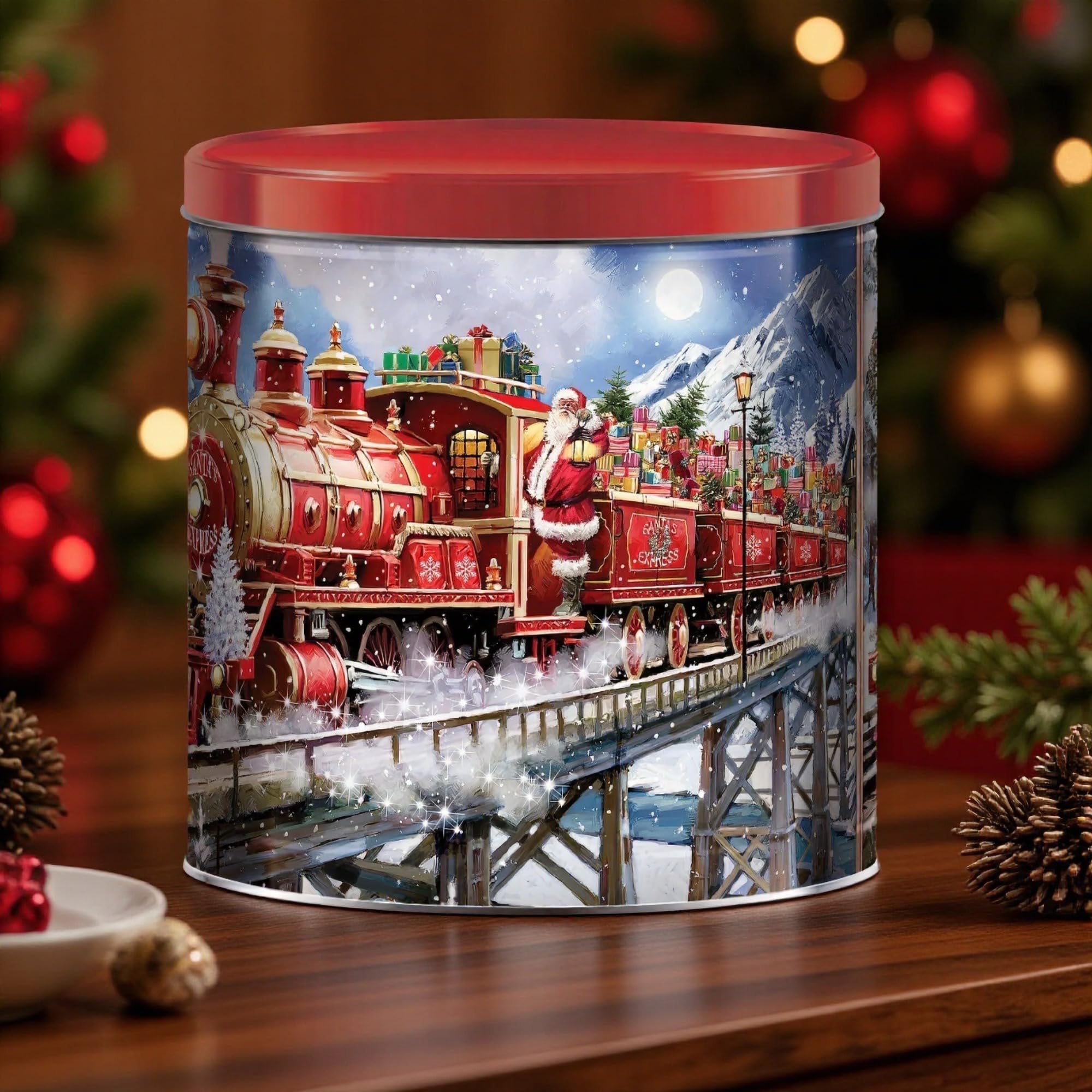 Amazon.com: Holiday Popcorn Tin Gift – 21 oz Christmas Popcorn