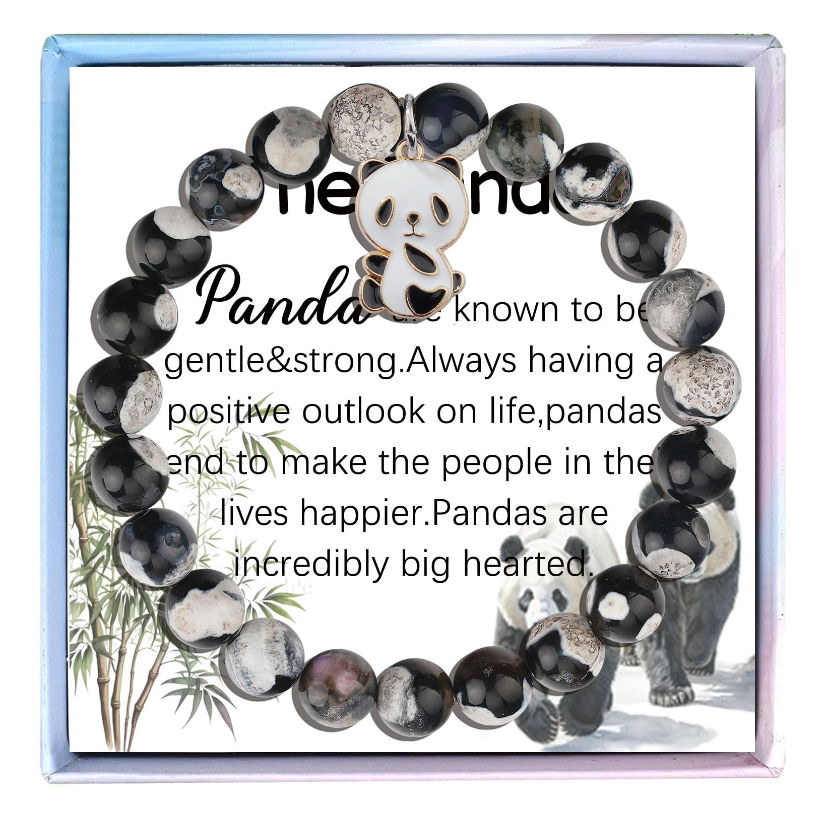 MollyQueenCute Panda Bracelet - Panda Gifts for Women - Animal Lovers