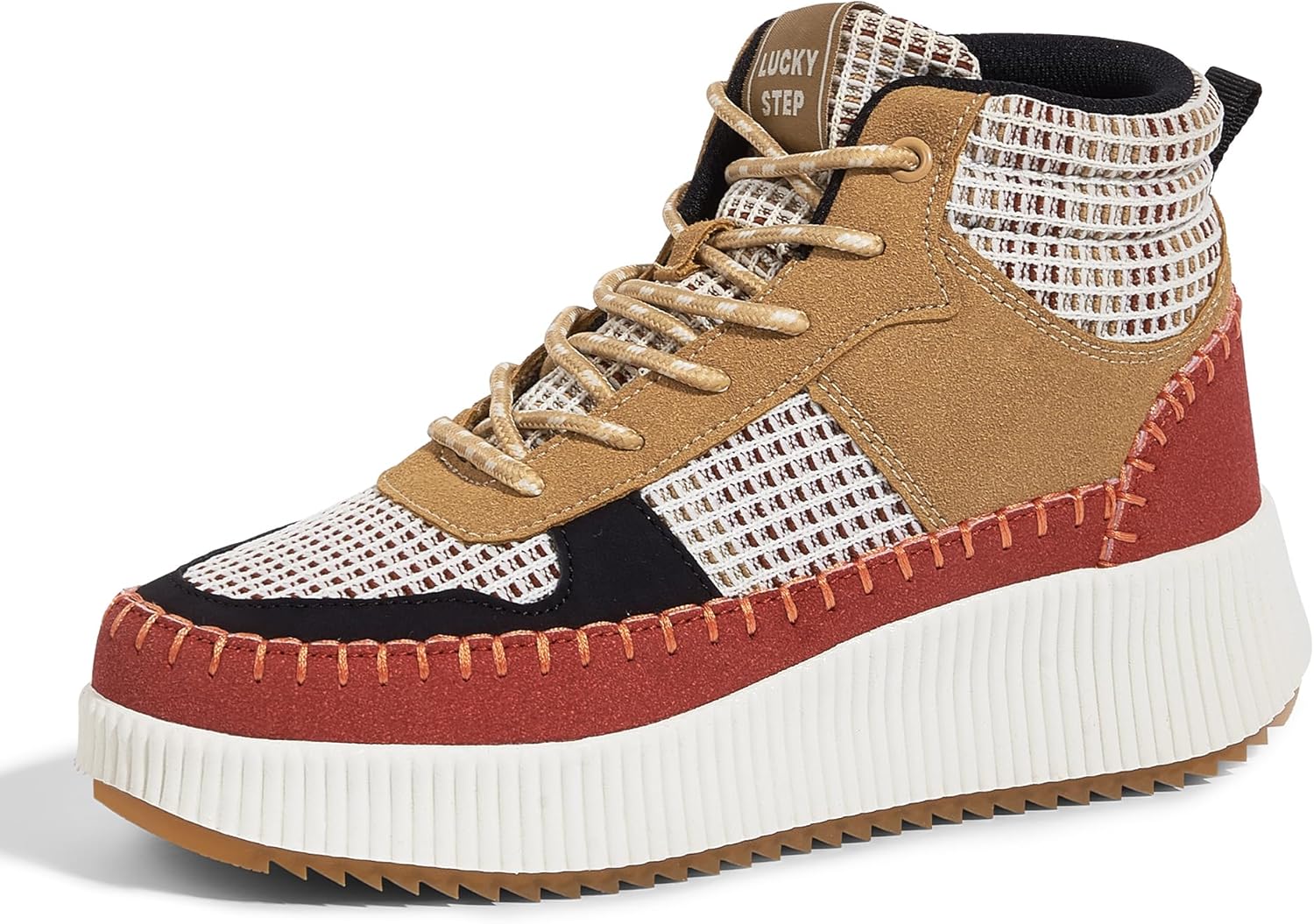 LUCKY STEP Women's Platform High Top - Fashion Zipper