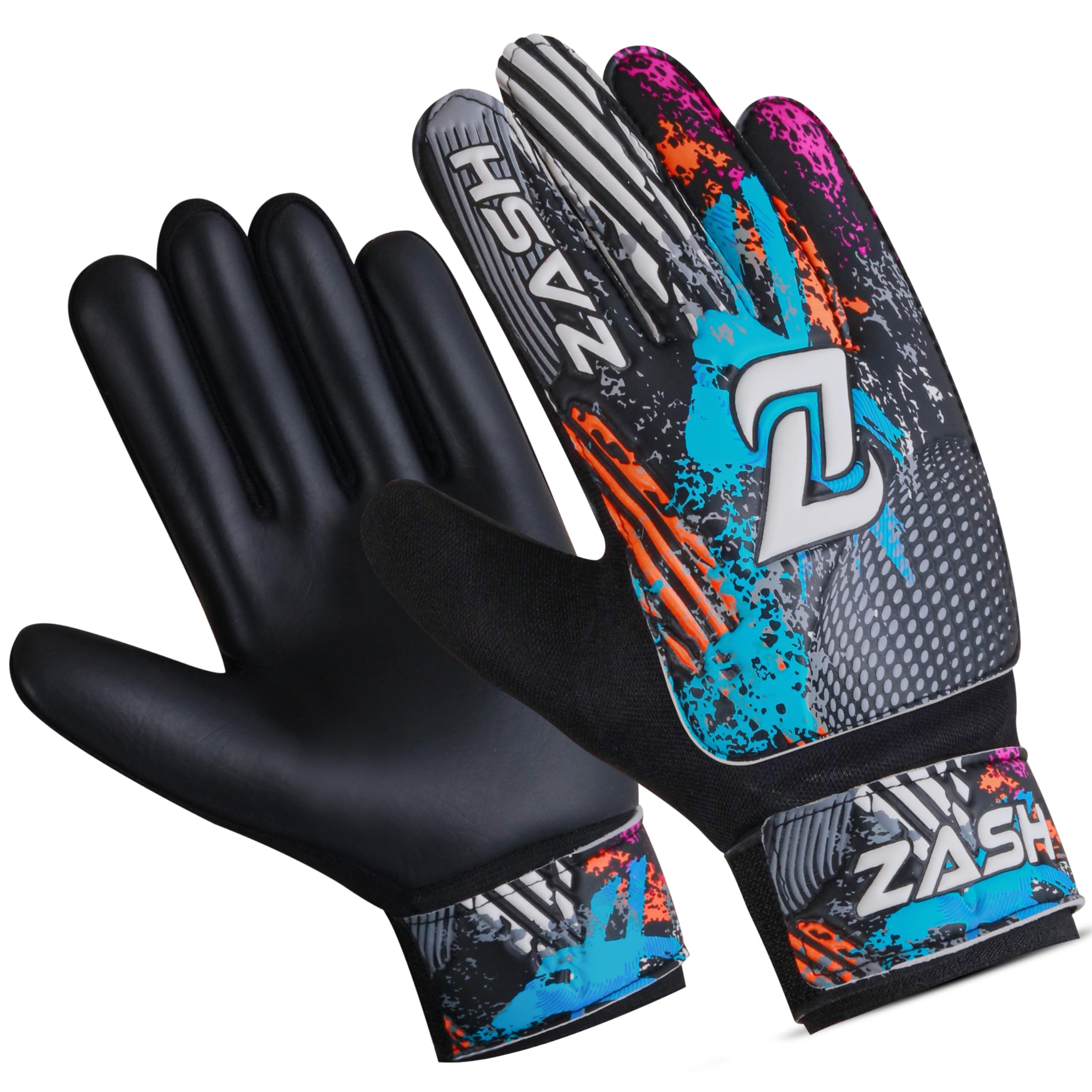 ZASH Soccer Goalie Gloves for Kids, Youth & Adult Football Goalkeeper Gloves Double Wrist Protection with 4-mm Latex Strong Grip Palm (Black, Size 4 Suitable for 6 to 9 Years Old)-image-28