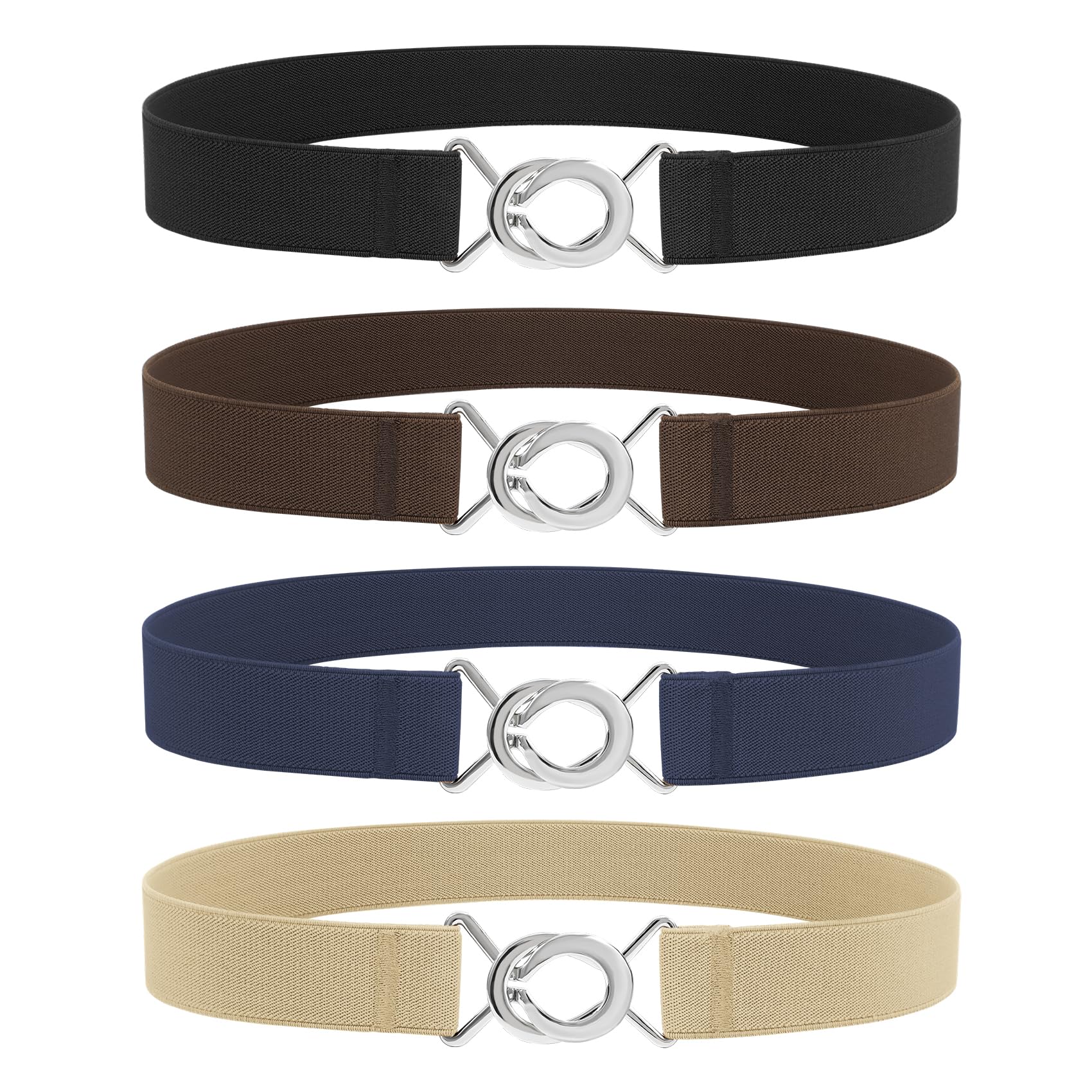WERFORU Women Skinny Elastic Waist Belt Stretchy Thin Belt for Dress Jeans