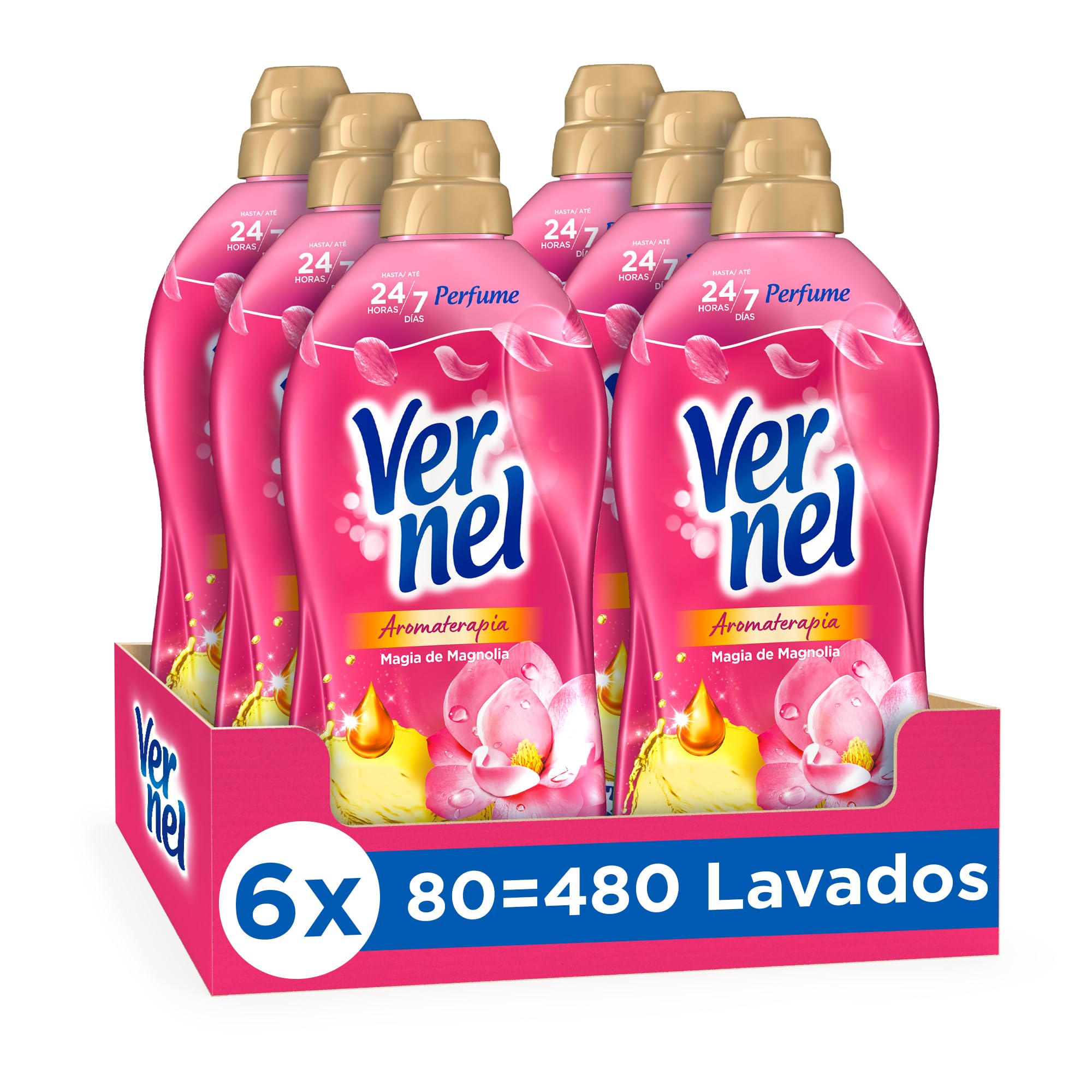 Vernel Suavizante Aromaterapia Magia de Magnolia - Pack 6 480 lavados
