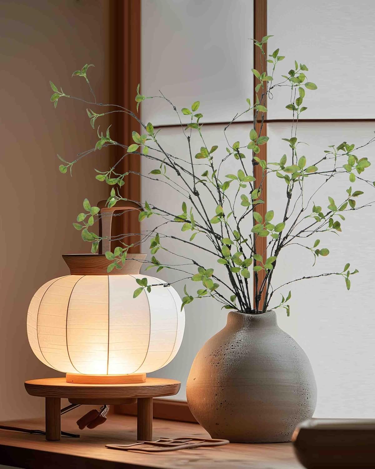 5pcs Artificial Ficus Branches 33.3 Inch Faux Ficus Stems Greenery Plants for Vase Filler Decoration, Fake Leaves Branches Centerpieces Decor (Gray Green) - Image 4