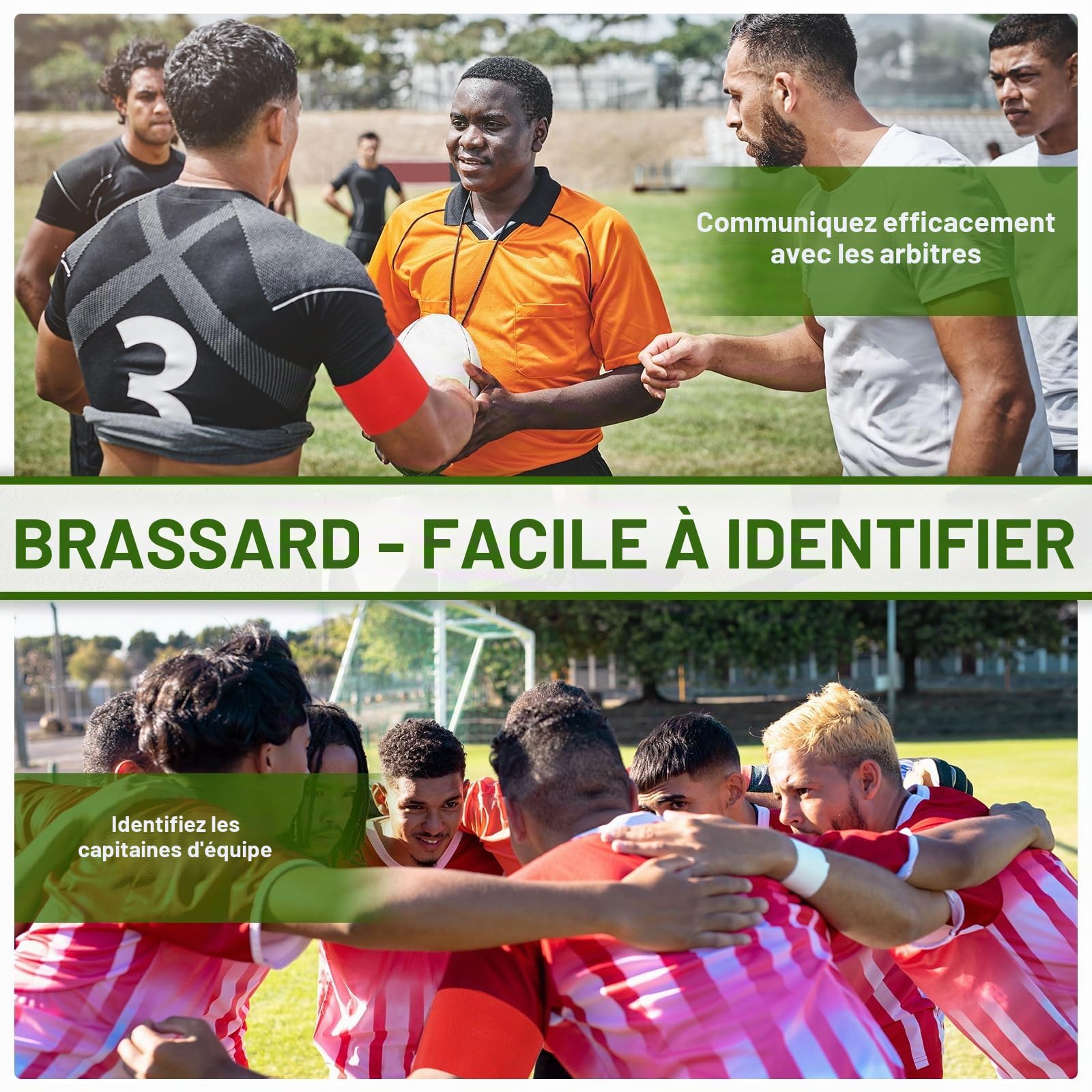PATIKIL Brassard de Capitaine de Football, 18 pièces Brassards de Capitaine élastiques pour Le Football Brassards de Capitaine de Sport pour Jeunes et Adultes Équipe de Football Rouge