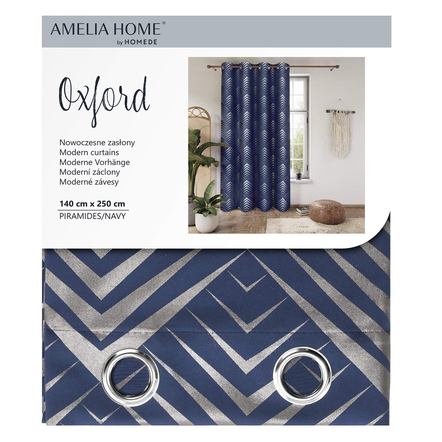 AmeliaHome Rideau 140 x 250 cm - Décoration de fenêtre