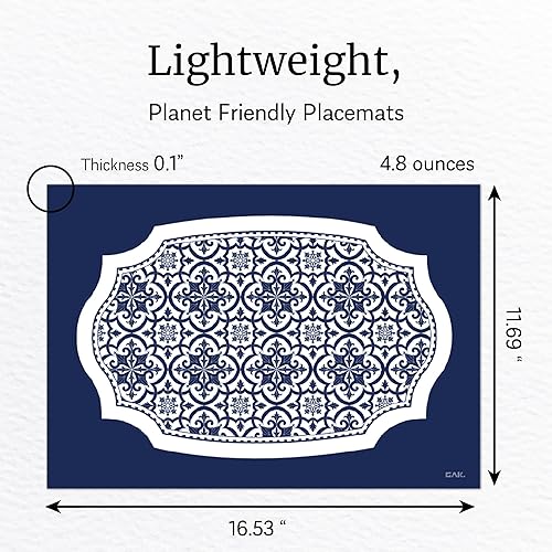 Miniatura 7 de GAK. Manteles individuales de papel impermeables  Juego de 6 manteles individuales desechables para mesa de comedor  Elegante decoración de mesa