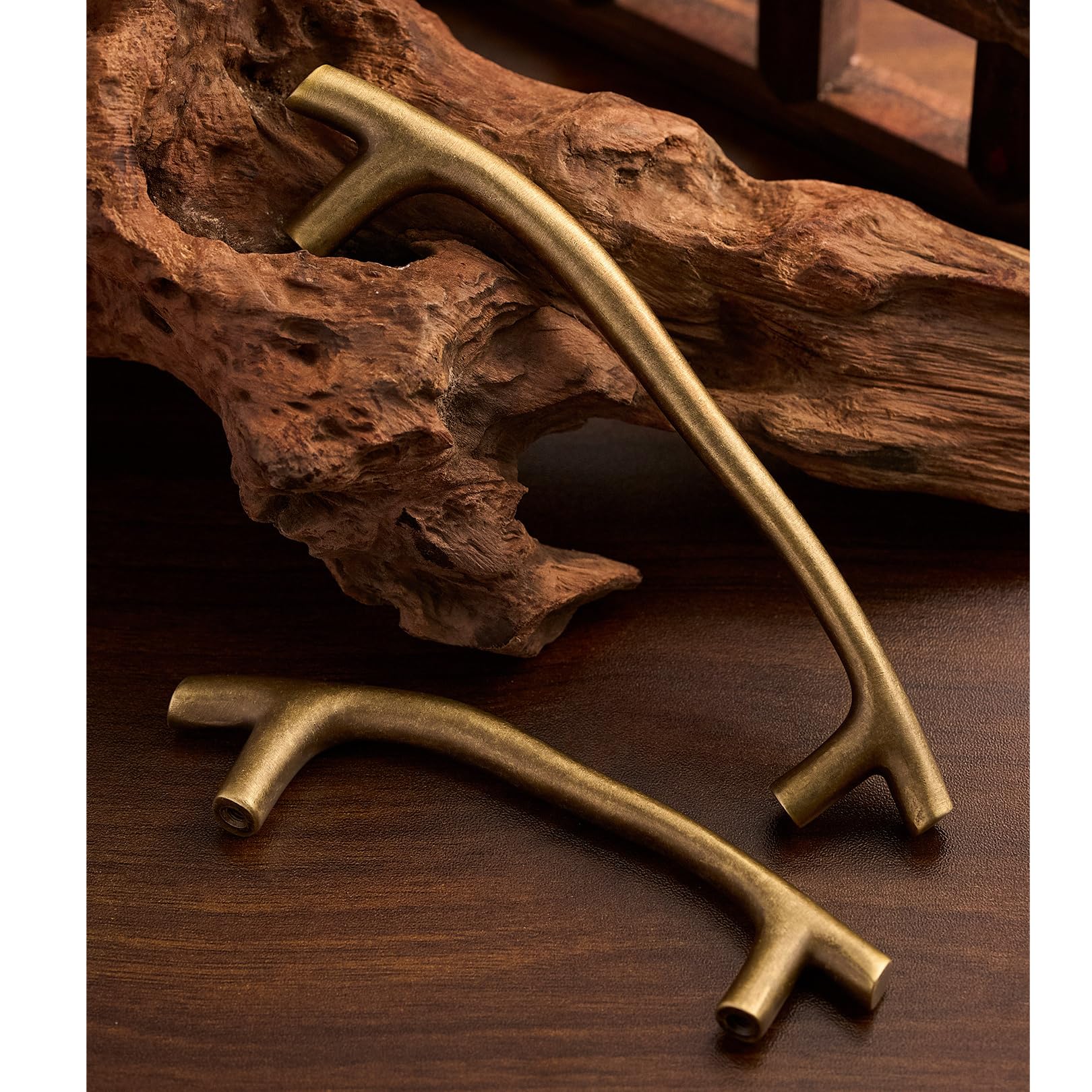 2 Stück Möbelgriffe Schrankgriffe Türgriffe Küche Schrankgriffe Vintage Messing Schubladengriffe T-Stangengriff Möbelknöpfe Griffe für Kleiderschrank,mit Schrauben (Lochabstand 160mm,Gold)