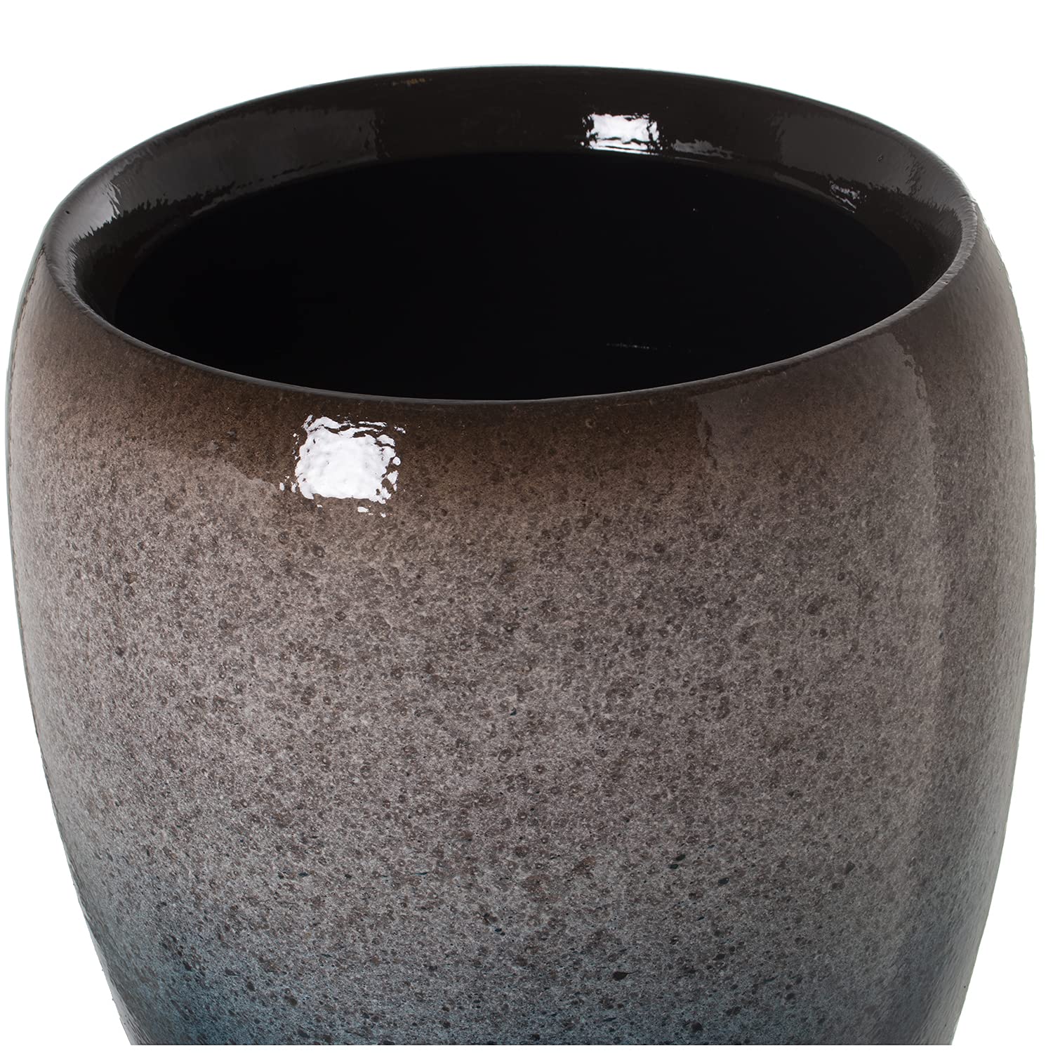 DRW Jarrón de Suelo de Cerámica con Varios Tonos y 37x70cm