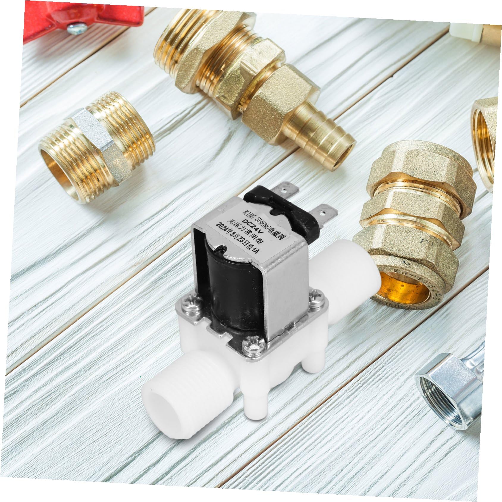 SOLUSTRE 3 Piezas La válvula electromagnética electroválvula de agua válvula solenoide para uso industrial válvulas solenoides para agua válvula solenoide 24v electroválvula de riego PBT，