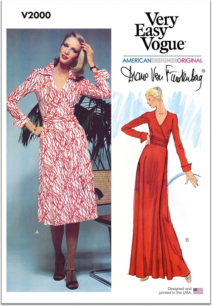 Amazon.com: Vogue Patterns V2000U5 Misses' Wrap Dress Sewing Pattern ...