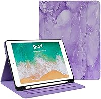 Vista 13 de Fundas para iPad de 6ª generación 2018/2017, iPad Air 2 2014, iPad Air 2013, iPad Pro 9.7 pulgadas 2016 con soporte para lápices, funda de cuero