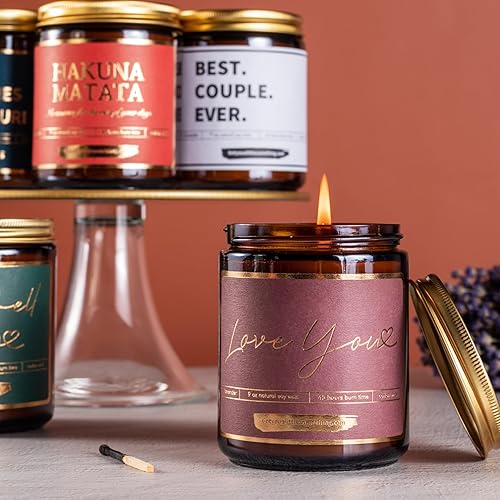 Miniatura 2 de Regalos Te Amo para Mujeres - Vela de Lavanda y Vainilla - Pequeño Regalo de Cumpleaños para Mamá Hermana Mejor Amiga Bestie Tía Abuela - Regalo