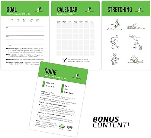 Miniatura 6 de NewMe Fitness Tarjetas de entrenamiento con media pelota de equilibrio  Baraja de instrucciones de entrenamiento para mujeres y hombres, guía de