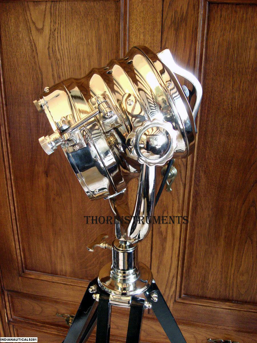 Vintage Searchlight Tripod Stand Authentic Spotlight Hollywood