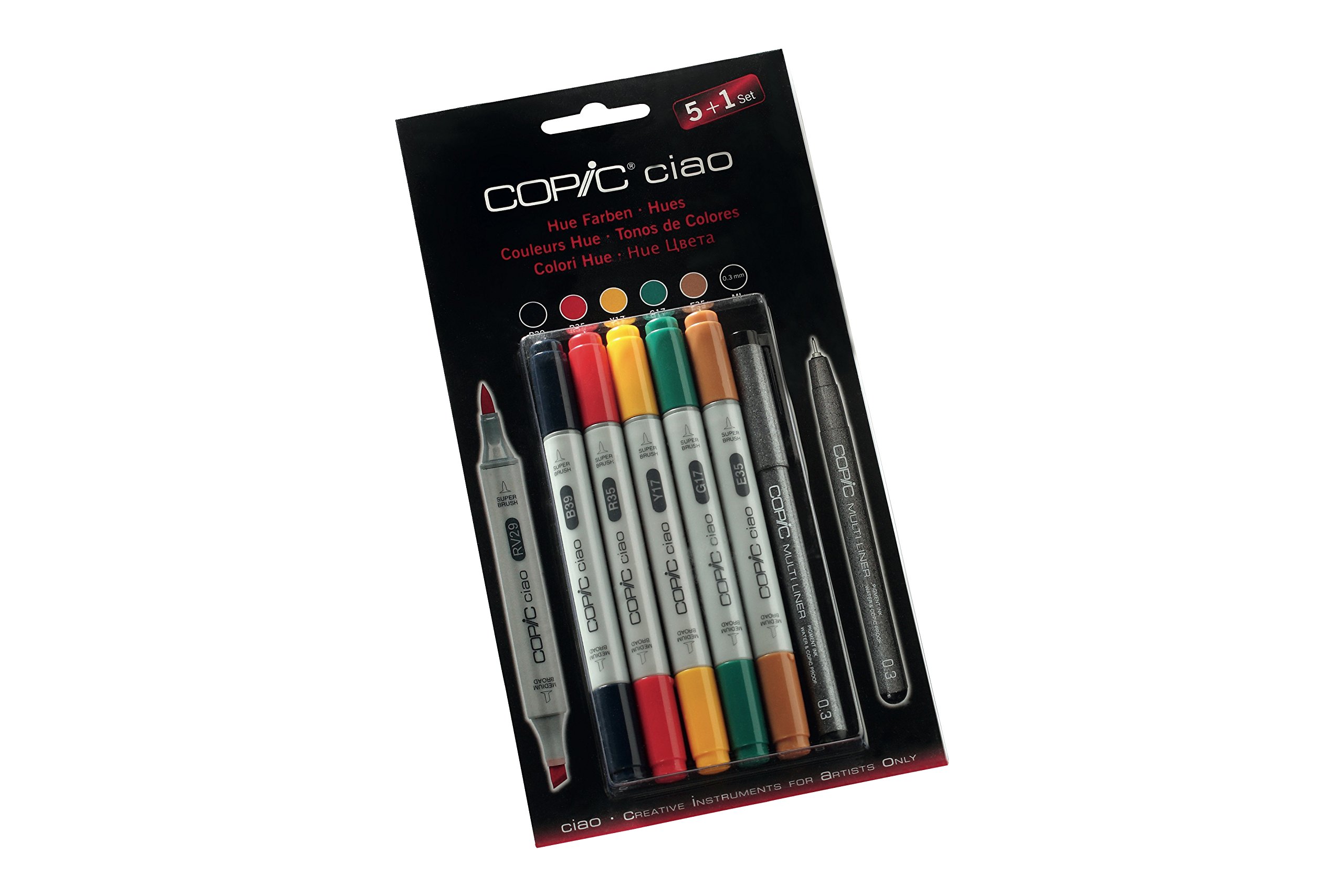 Copic Ciao Multiliner-Marker, renk tonları, 5 adet
