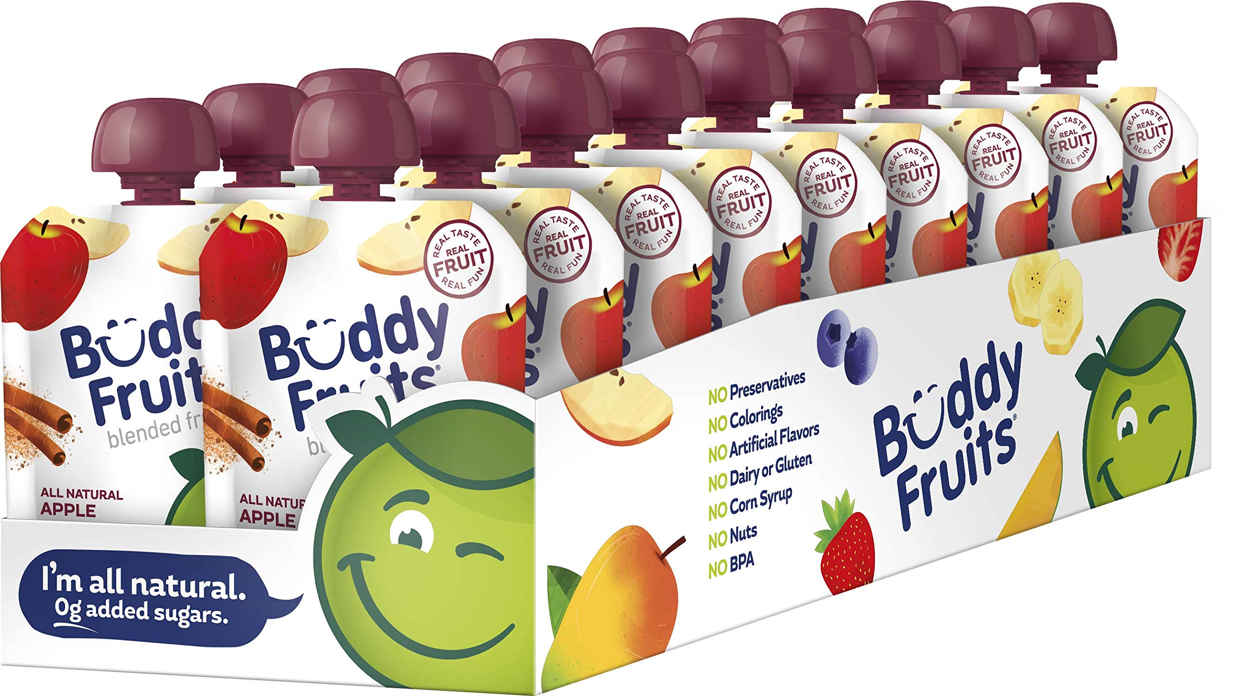 Buddy Fruits Apple & Cinnamon / 3.2 Ounce (Pack of 18) / 18 Applesauce