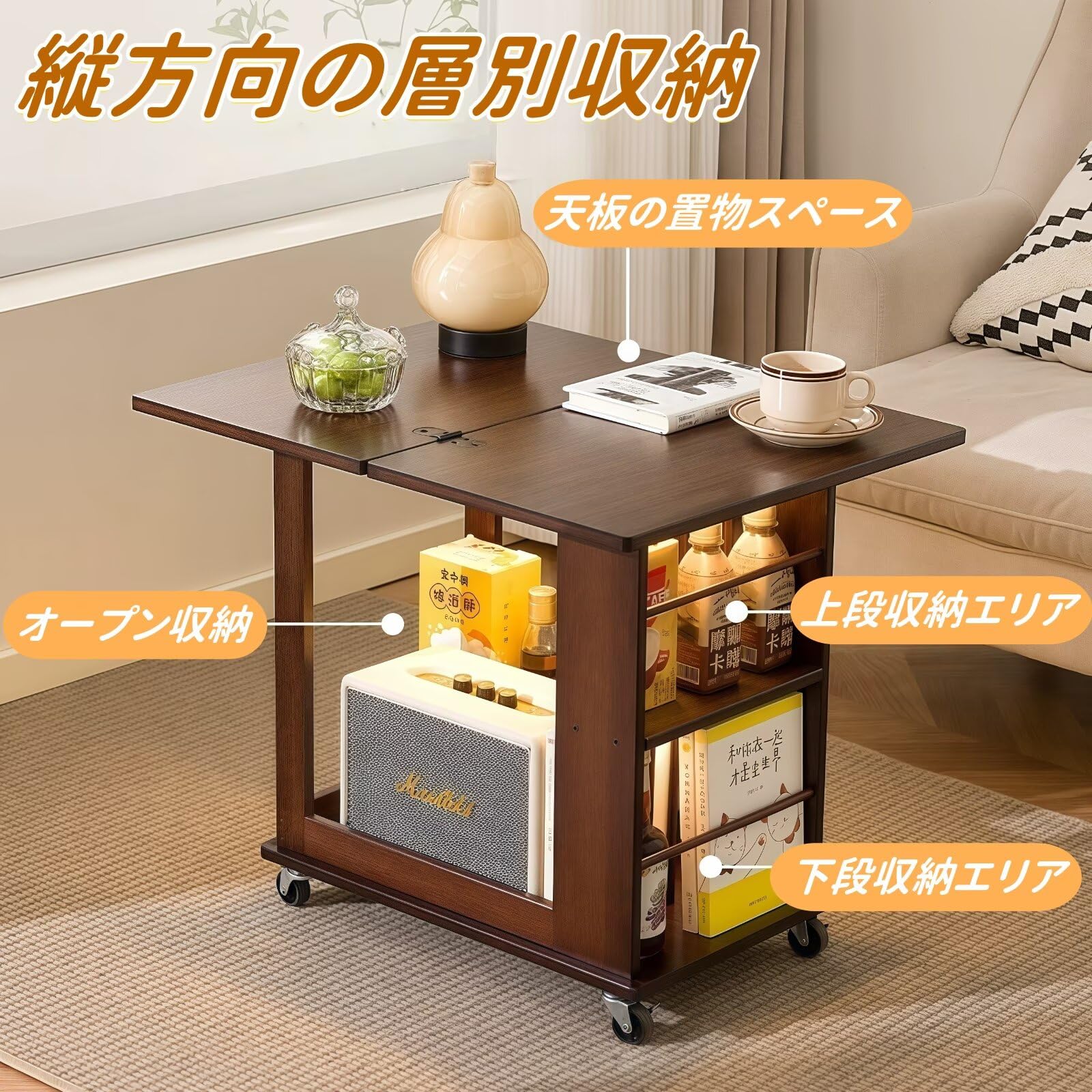 Amazon.co.jp : OrganizeHub サイドテーブル ナイトテーブル ベッド