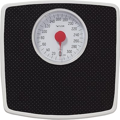 Taylor Analog Scales for Body Weight, 330LB Capacity, Easy to Read Large 4.25" Dial, Black Vinyl Mat Platform, 10.3 x 10.6...