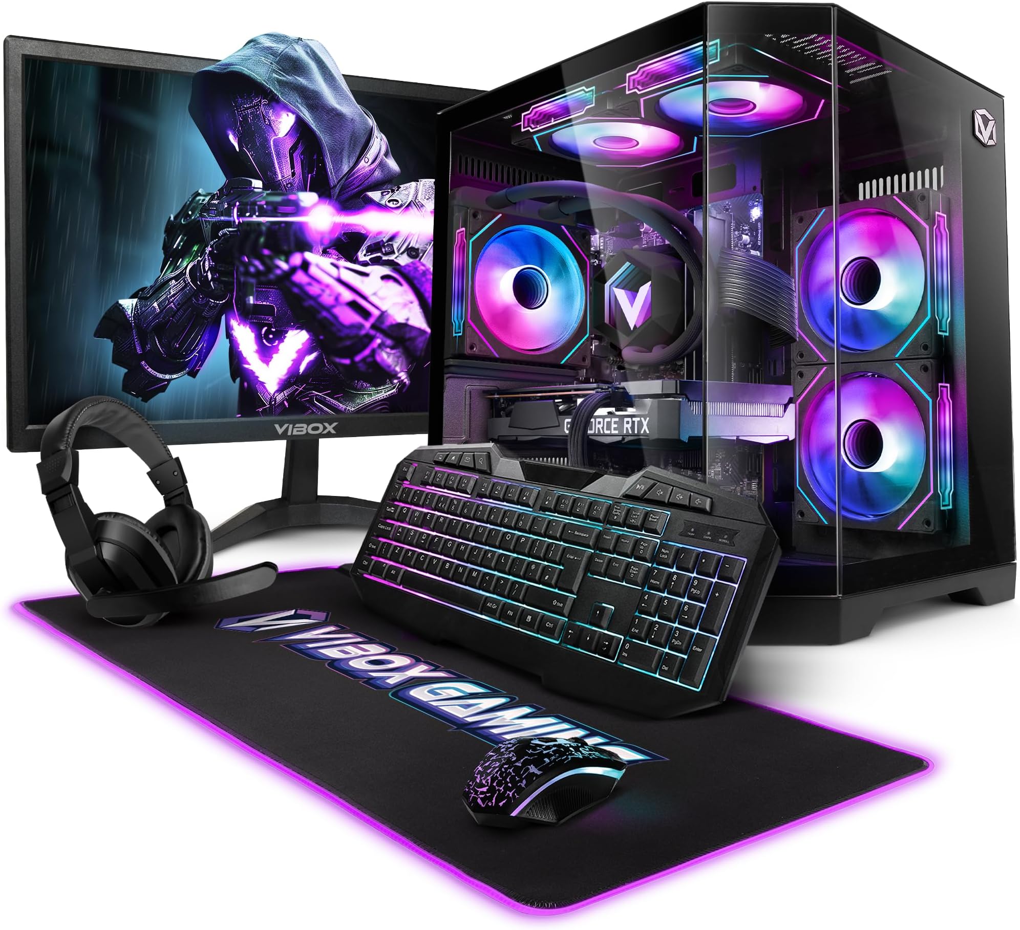 Vibox VII-577 Gaming PC Bundle • Intel Core i7 12700KF 5.0GHz • Nvidia RTX 5060 8GB • 16GB RAM • 1TB SSD • Windows 11 • 23" Monitor • WiFi