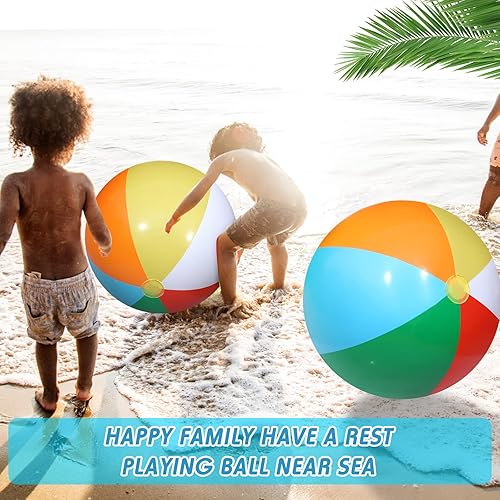 Miniatura 4 de Sosation 4 pelotas deportivas de 2.5 pies y 30 pulgadas, pelotas de playa grandes, bolas inflables gigantes para niños, juegos y actividades en