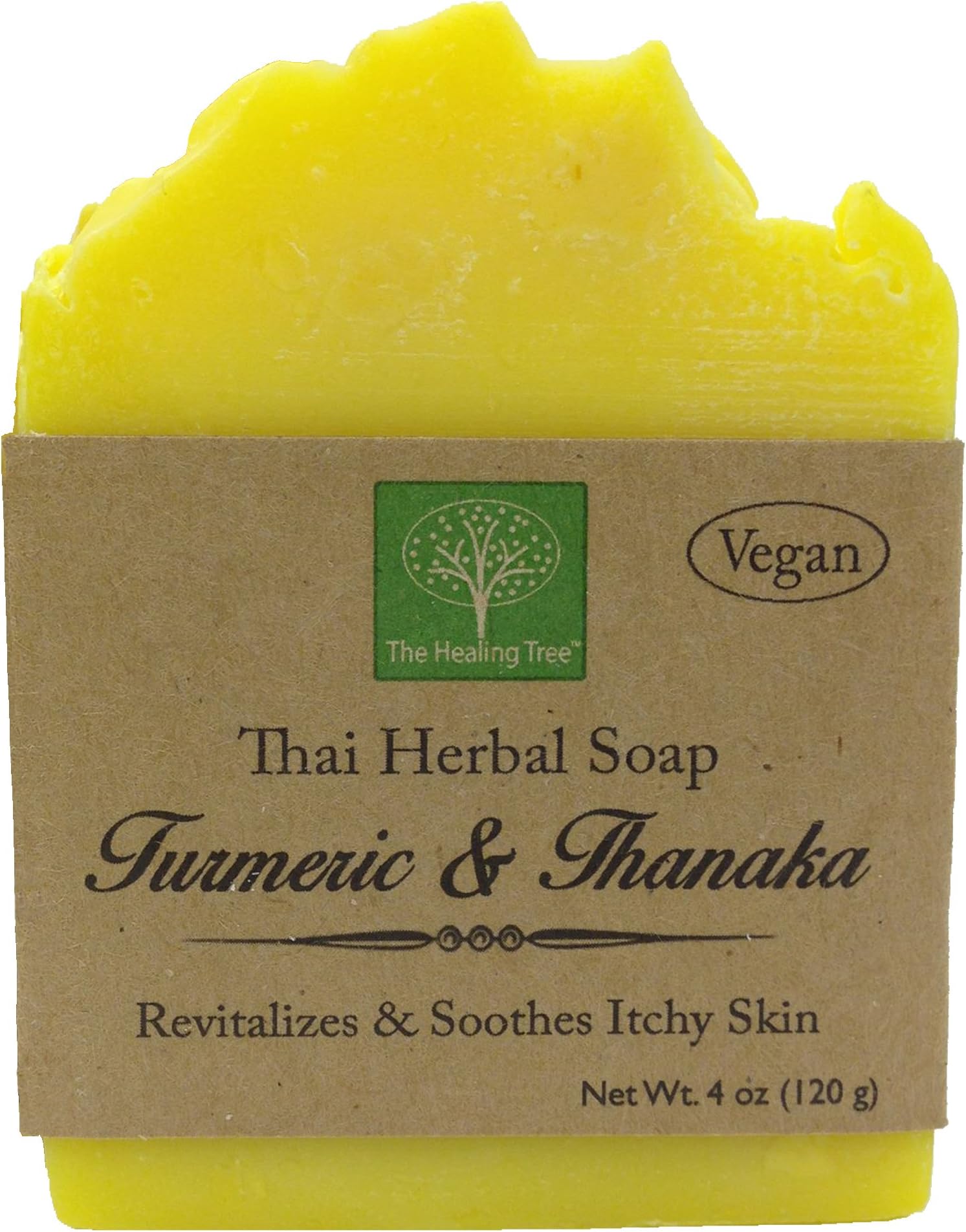 Vegan Handmade Soap - Turmeric & Thanaka to Revatalize & Soothe Itchy Skin by The Healing Tree