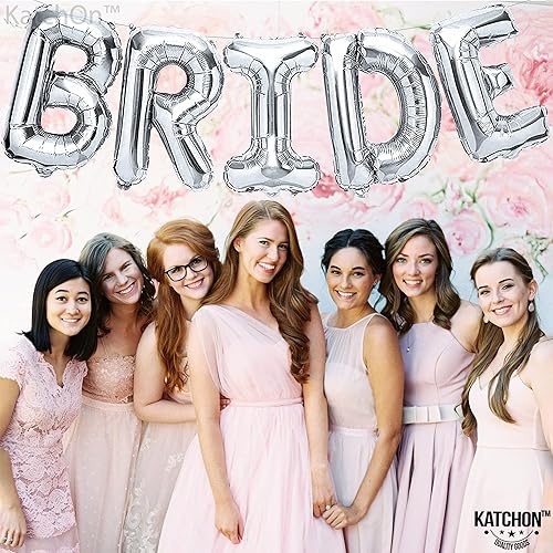 Miniatura 4 de KatchOn, Globos de novia gigantes plateados, 40 pulgadas, cortina de fondo plateada iridiscente, extragrande, 6.4 x 8 pies, paquete de 2 unidades,