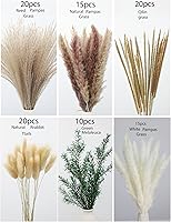 Vista 2 de xin's convey 100 PCS Pampas Grass (Vase Not Included), Dried Flowers Bouquets, Wedding Table Decor, Bedroom, Rustic Farm Decor.(Green)