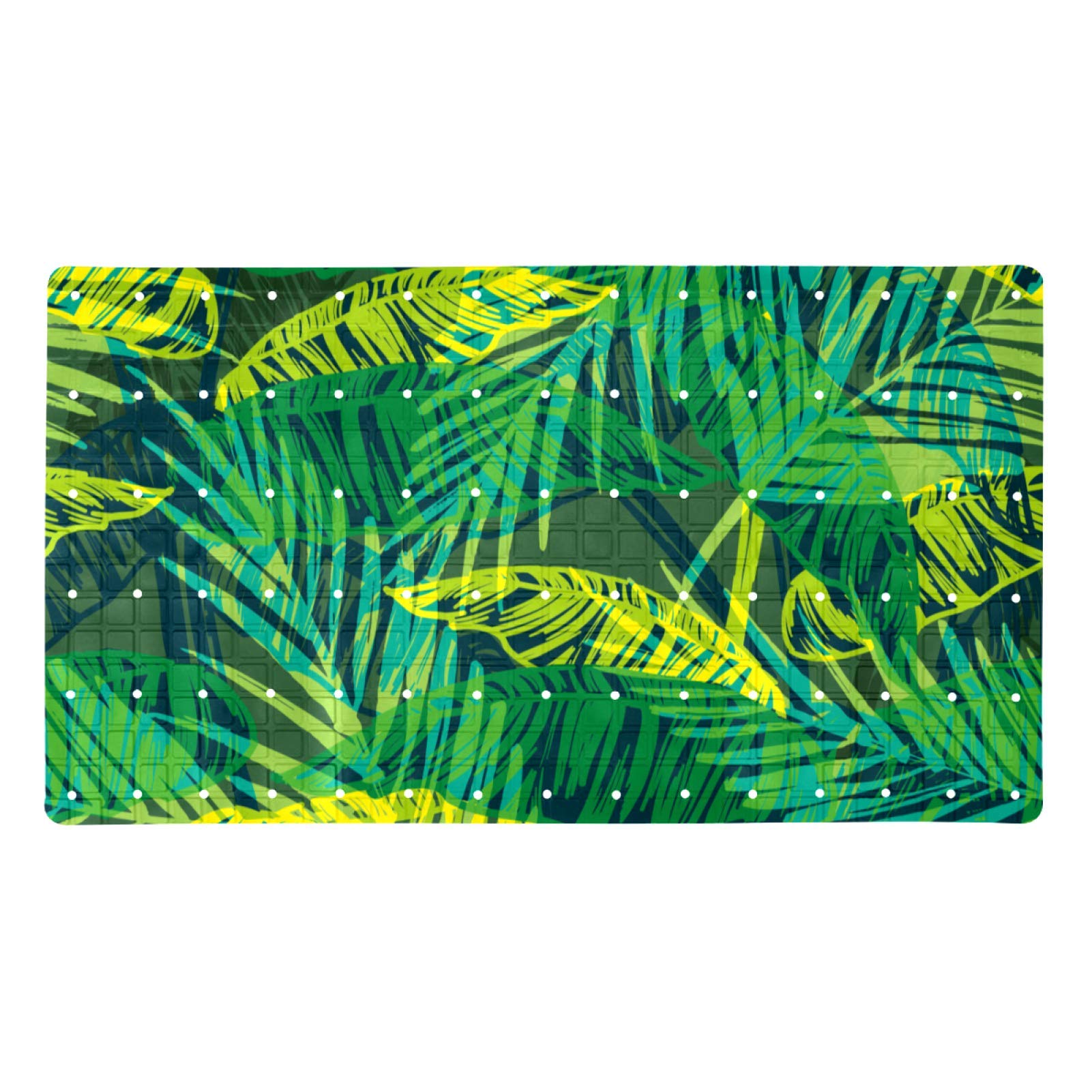 Tapis de douche antidérapant 120 ventouses de sécurité design palmier