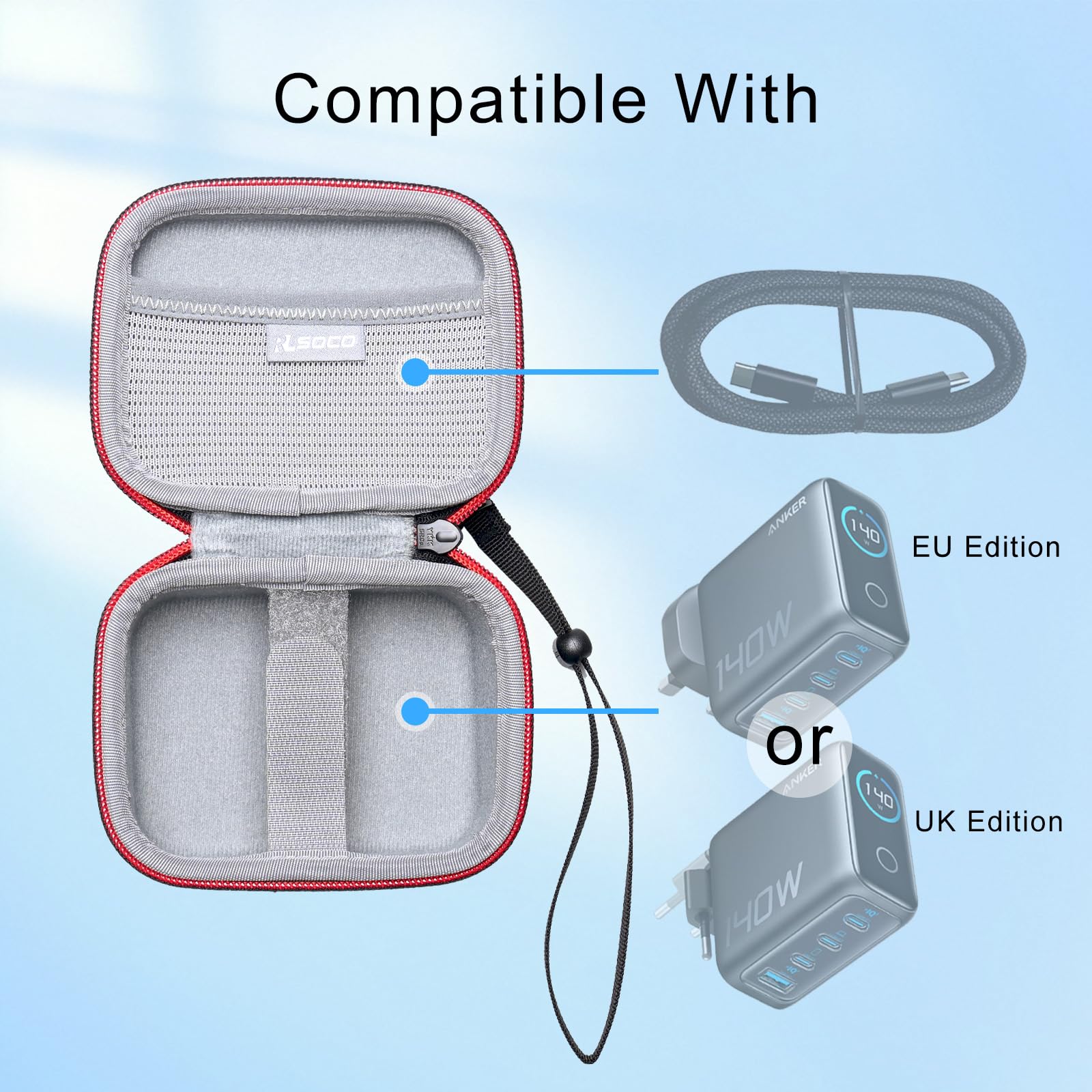 RLSOCO Funda para Anker Cargador USB C Carga Rapida 140W (Sólo Funda)
