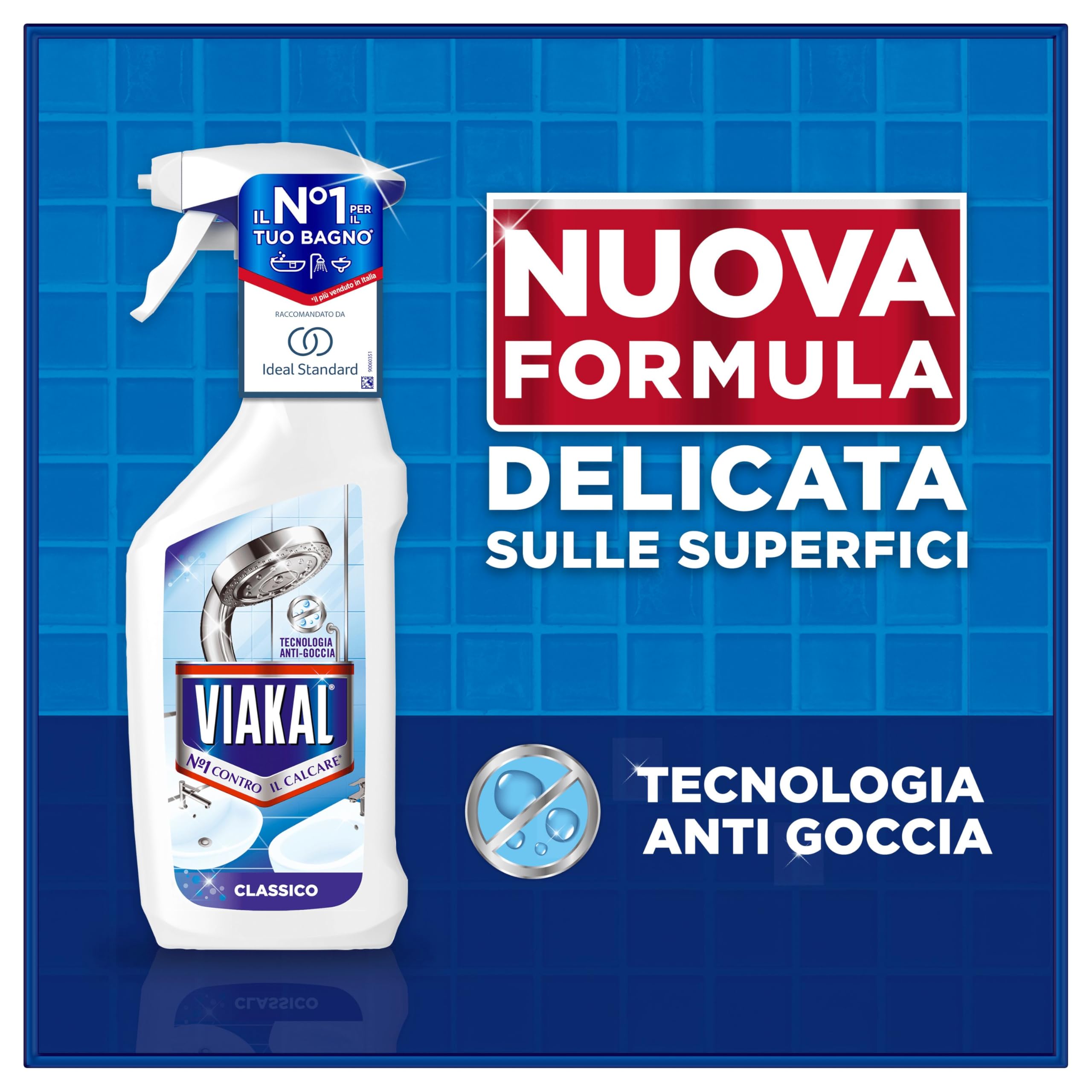 Viakal Classico Spray Per Rimuovere Fino Al 100% Di Calcare Con Tecnologia Anti-gocce